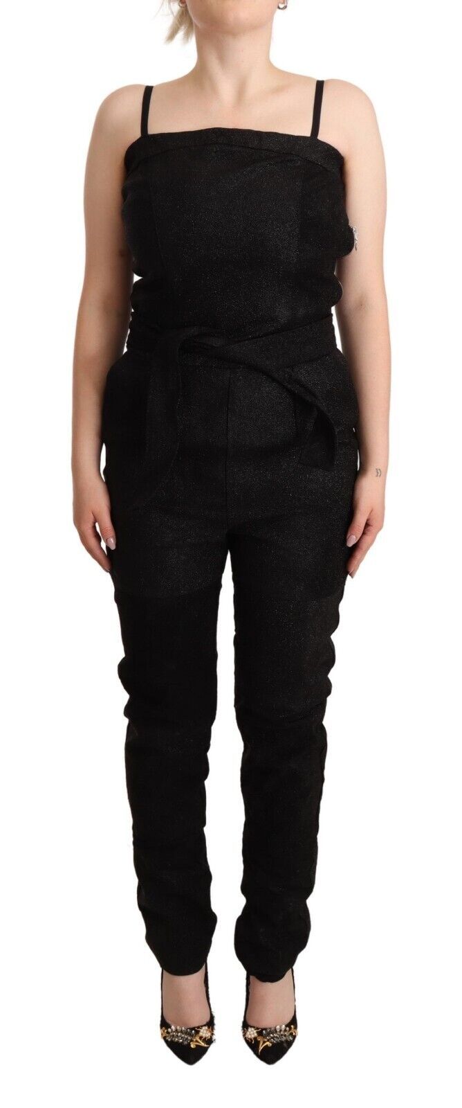 La Maison du Couturier Black Spaghetti Strap Jumpsuit Dress LUNESCAPE