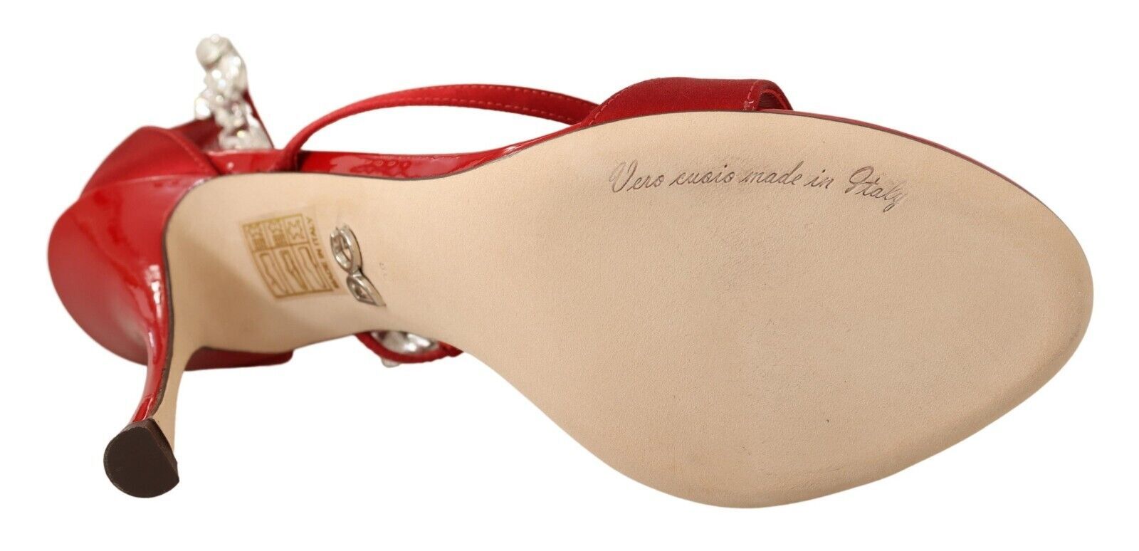 Dolce & Gabbana Red Satin Crystals Sandals Keira Heels Shoes LUNESCAPE