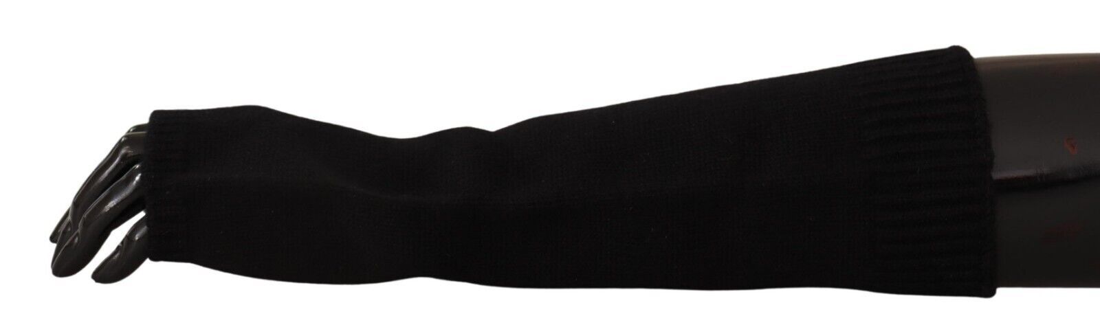 Dolce & Gabbana Black Knitted Fingerless Elbow Length Gloves LUNESCAPE