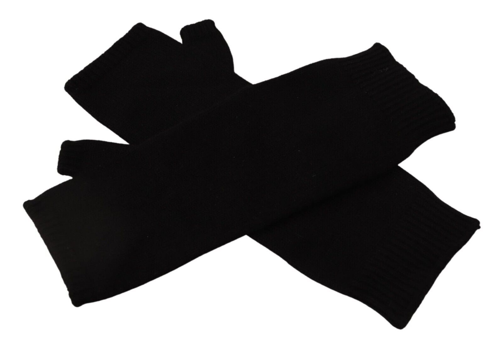 Dolce & Gabbana Black Knitted Fingerless Elbow Length Gloves LUNESCAPE