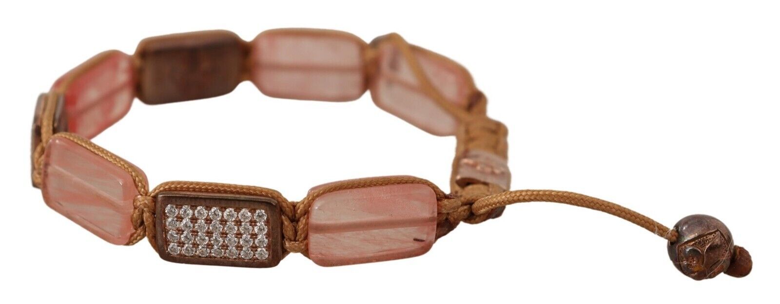 Nialaya Multicolor Crystals Logo Embellished Adjustable Bracelet LUNESCAPE