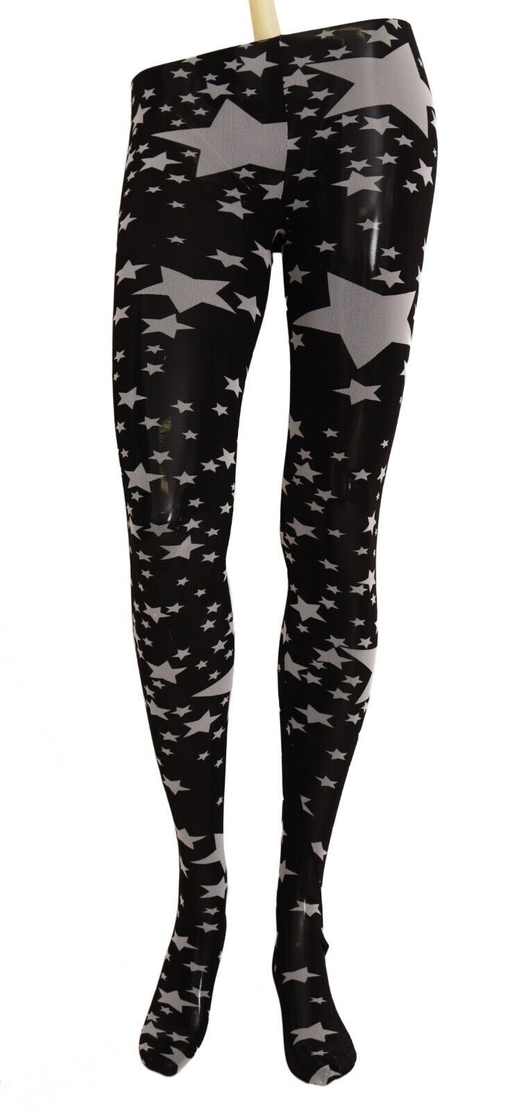 Dolce & Gabbana Black White Stars Print Stockings LUNESCAPE