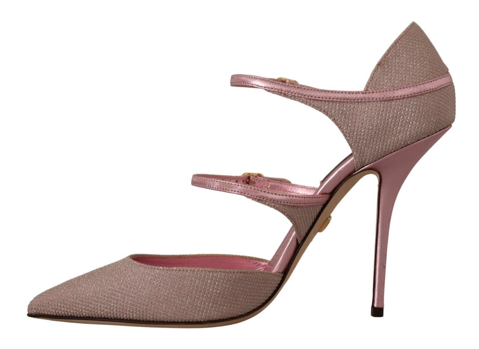 Dolce & Gabbana Pink Glittered Strappy Sandals Mary Jane Shoes LUNESCAPE