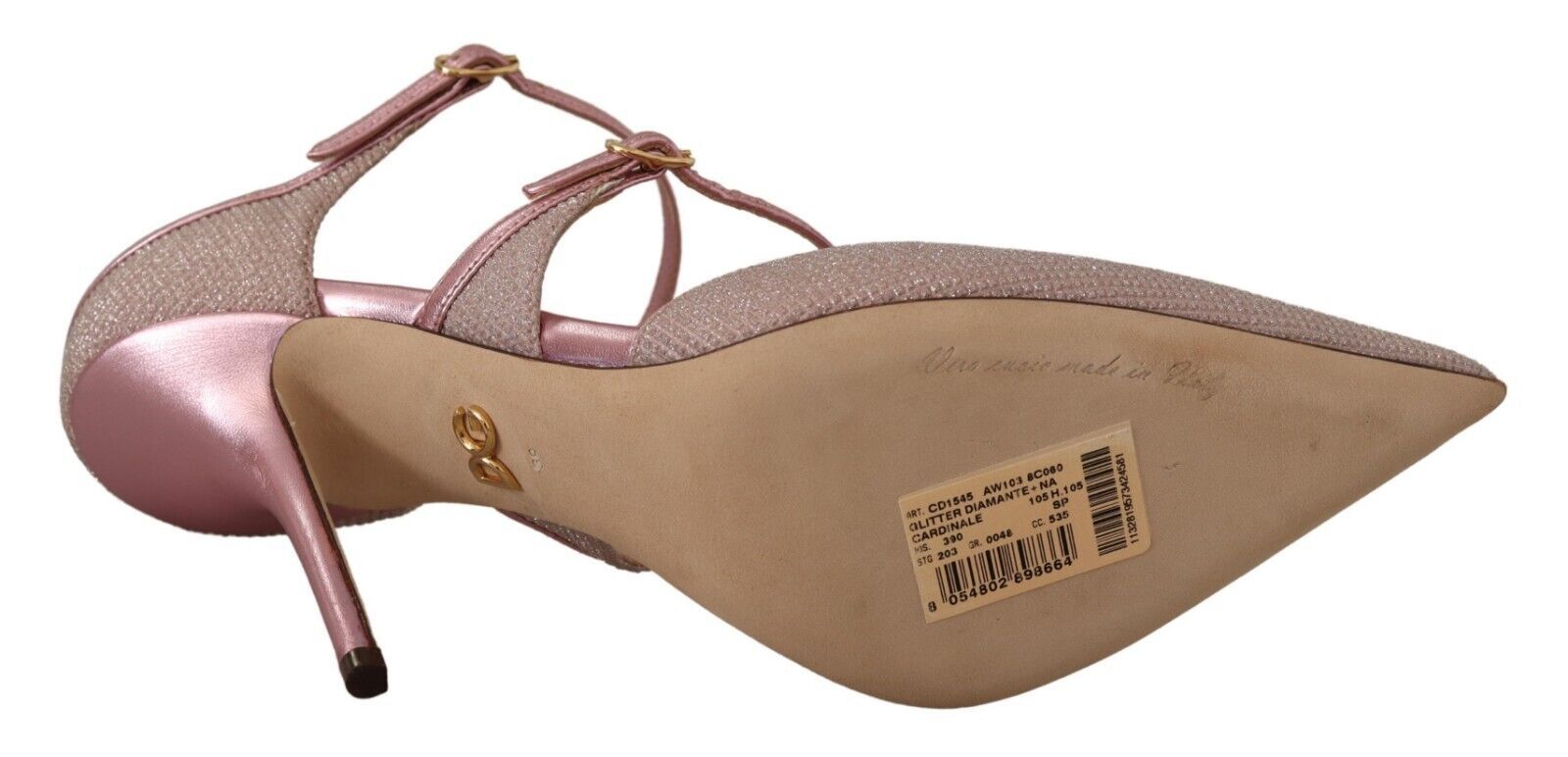 Dolce & Gabbana Pink Glittered Strappy Sandals Mary Jane Shoes LUNESCAPE