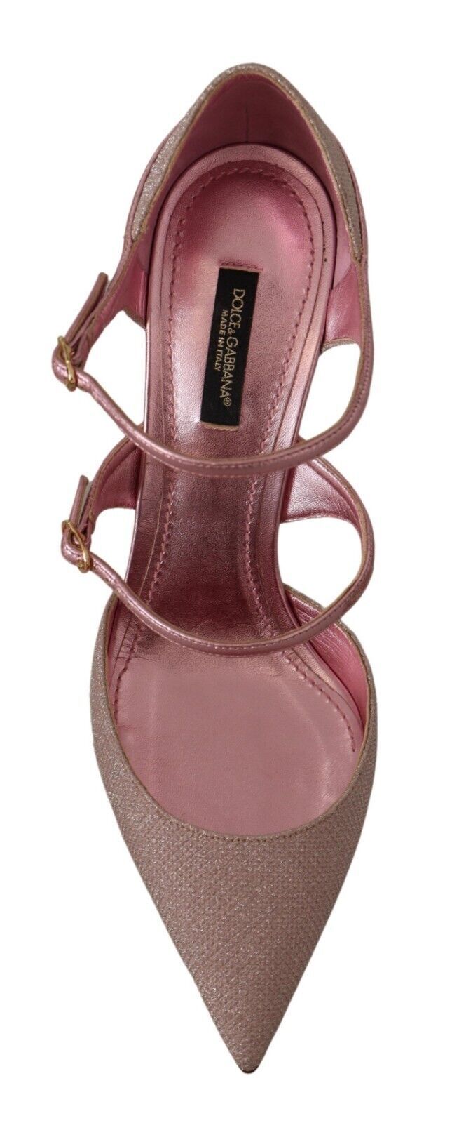 Dolce & Gabbana Pink Glittered Strappy Sandals Mary Jane Shoes LUNESCAPE