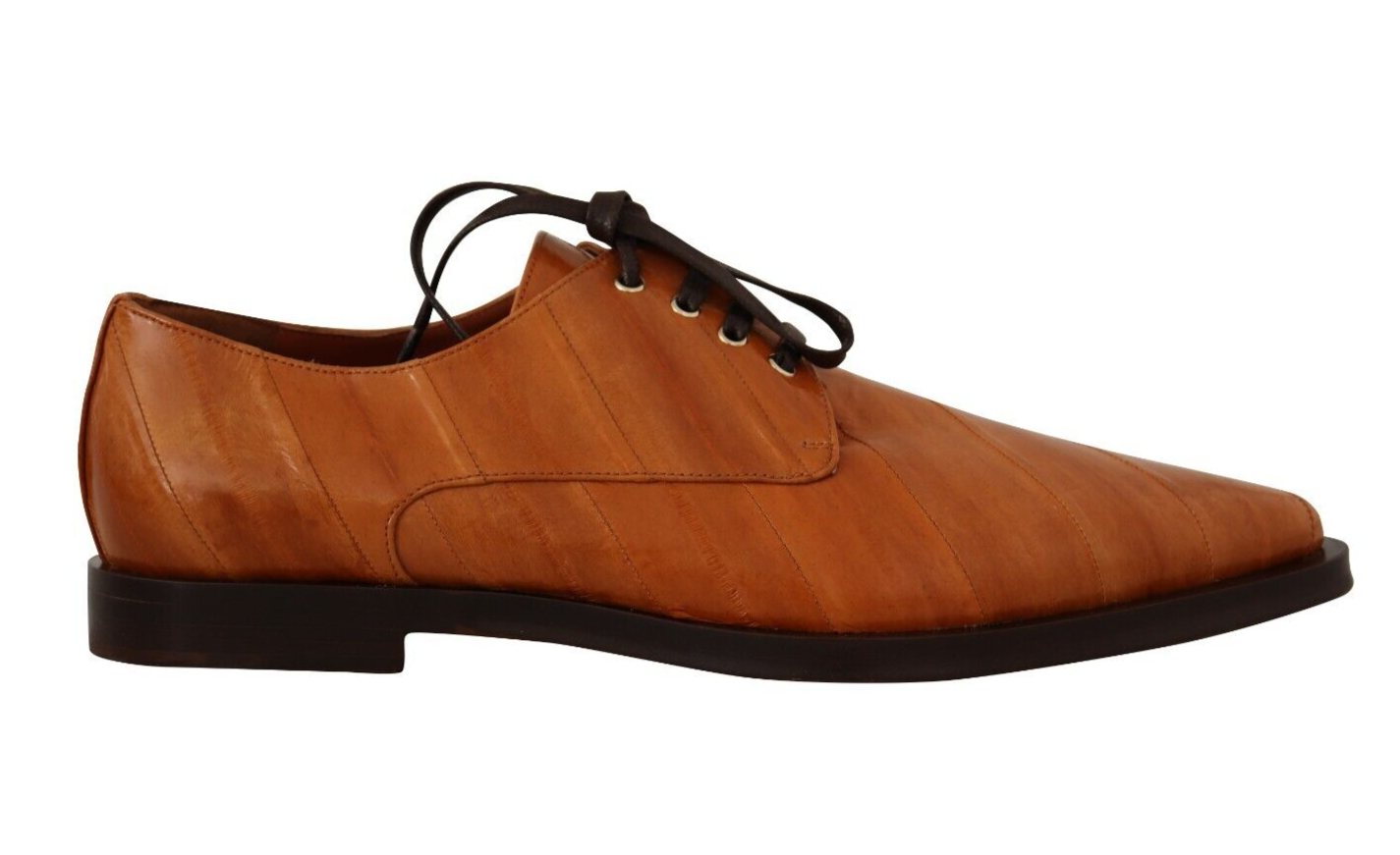 Dolce & Gabbana Brown Eel Leather Lace Up Formal Shoes LUNESCAPE