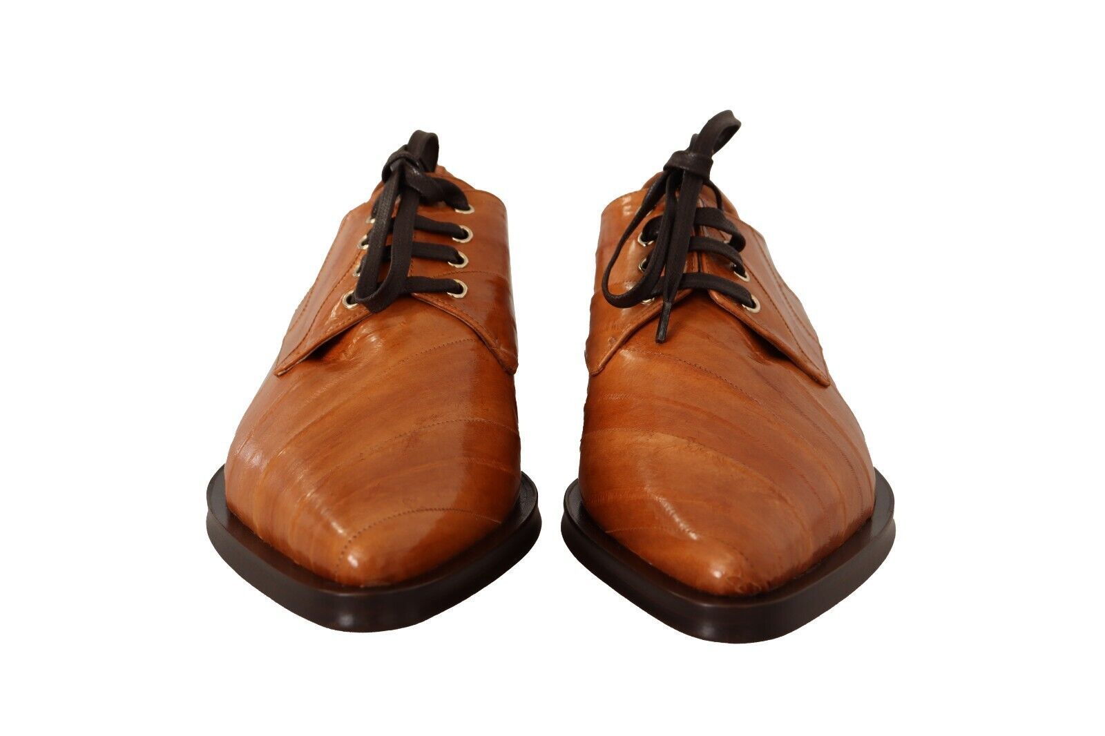 Dolce & Gabbana Brown Eel Leather Lace Up Formal Shoes LUNESCAPE