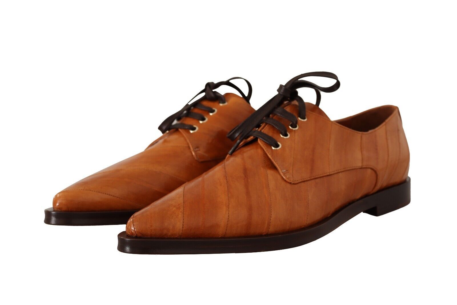 Dolce & Gabbana Brown Eel Leather Lace Up Formal Shoes LUNESCAPE
