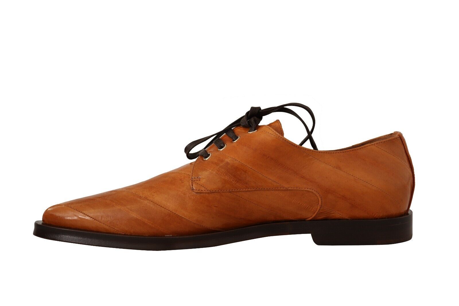 Dolce & Gabbana Brown Eel Leather Lace Up Formal Shoes LUNESCAPE