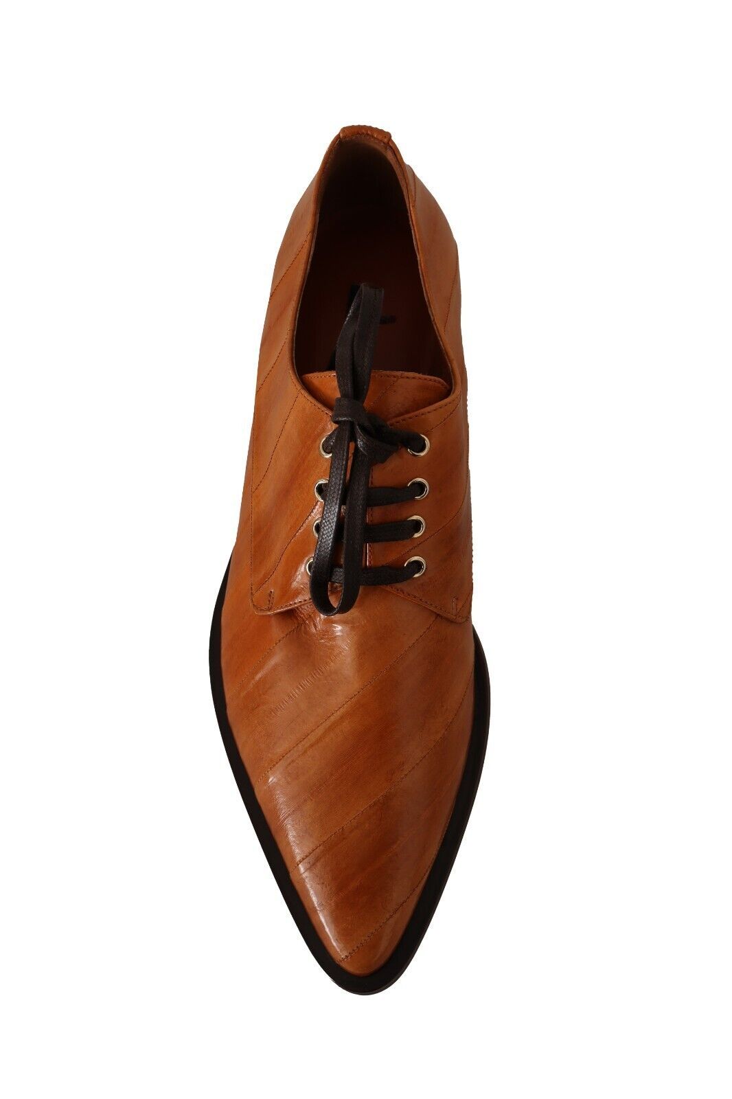 Dolce & Gabbana Brown Eel Leather Lace Up Formal Shoes LUNESCAPE