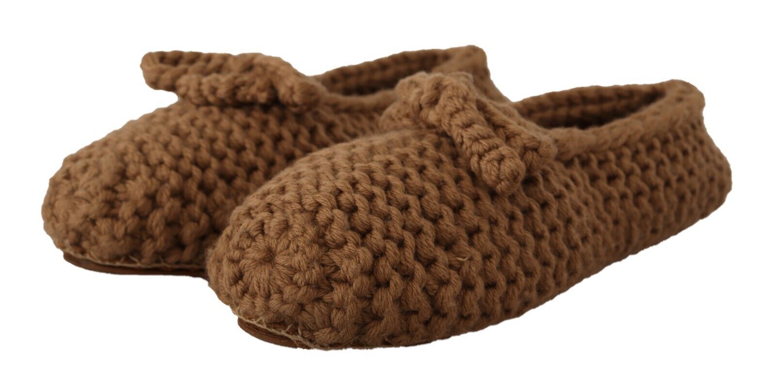 Dolce & Gabbana Brown Slip On Ballerina Flats Wool Knit Shoes LUNESCAPE