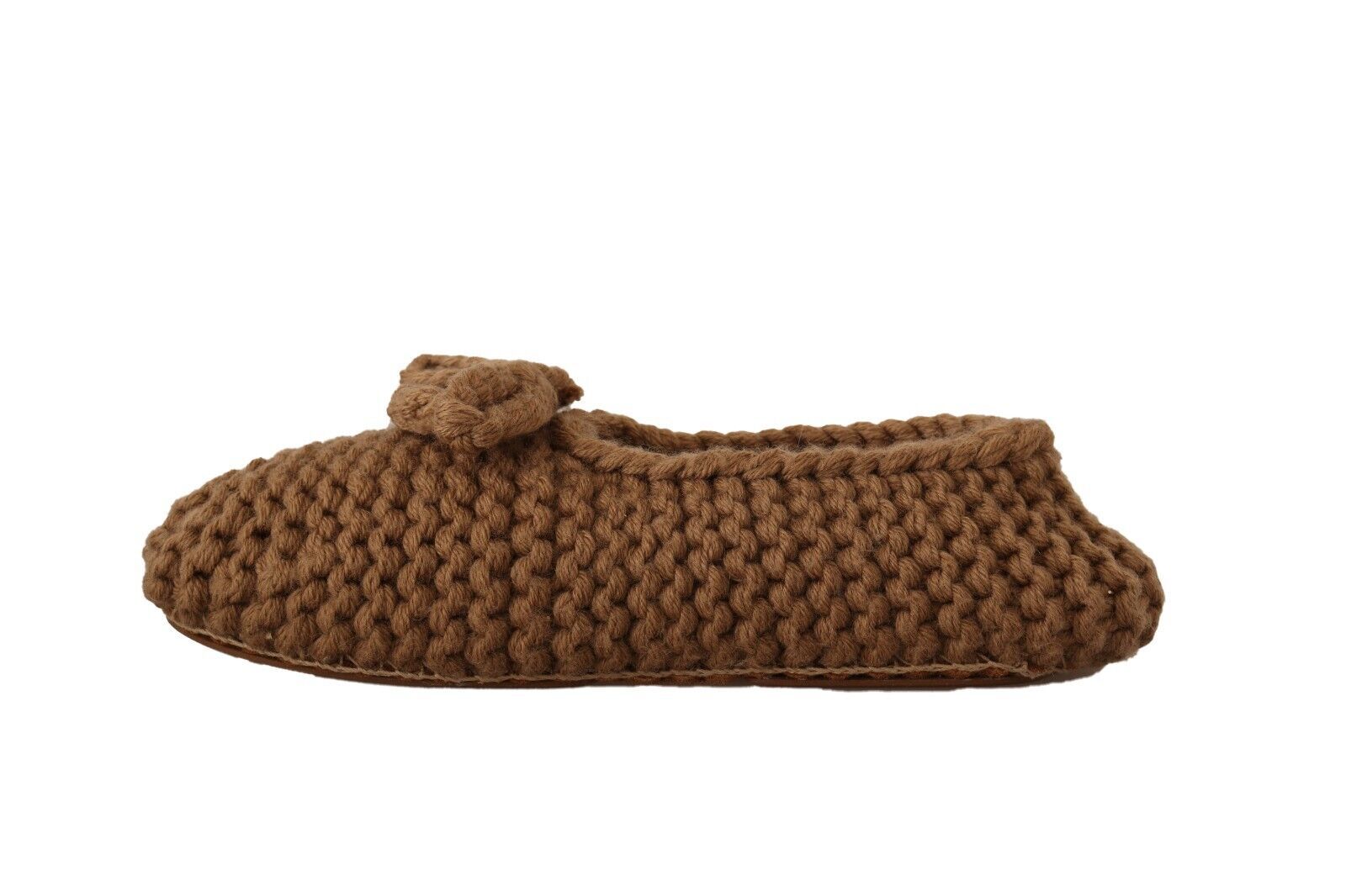 Dolce & Gabbana Brown Slip On Ballerina Flats Wool Knit Shoes LUNESCAPE