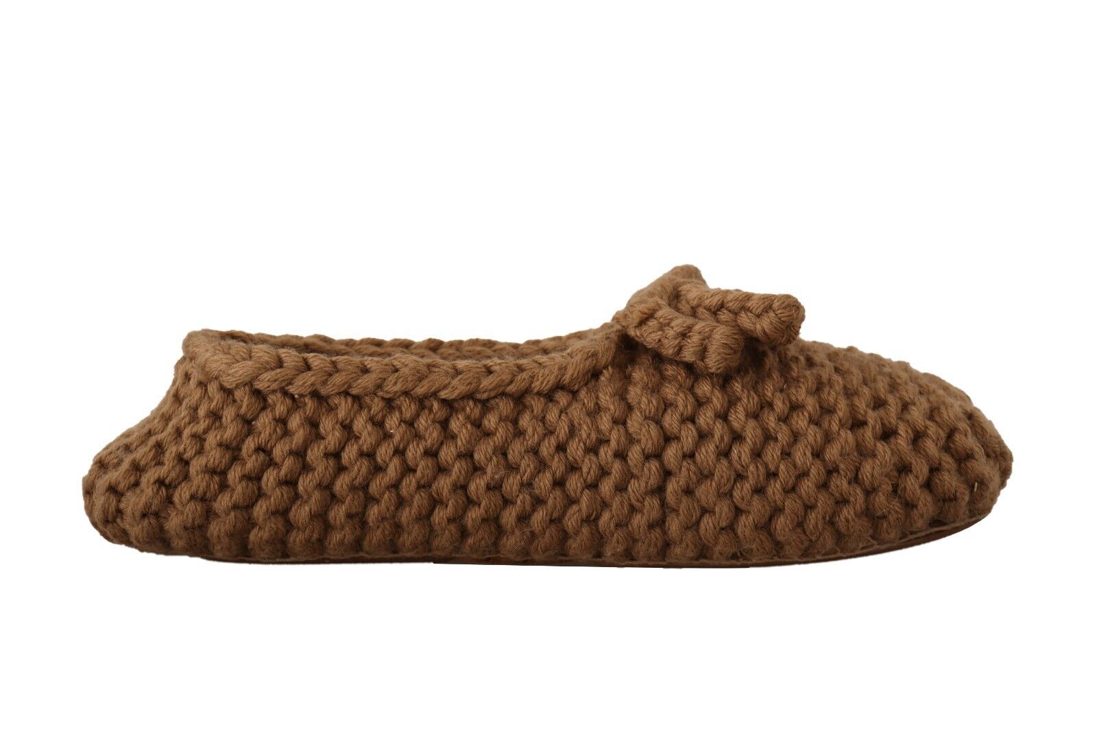 Dolce & Gabbana Brown Slip On Ballerina Flats Wool Knit Shoes LUNESCAPE