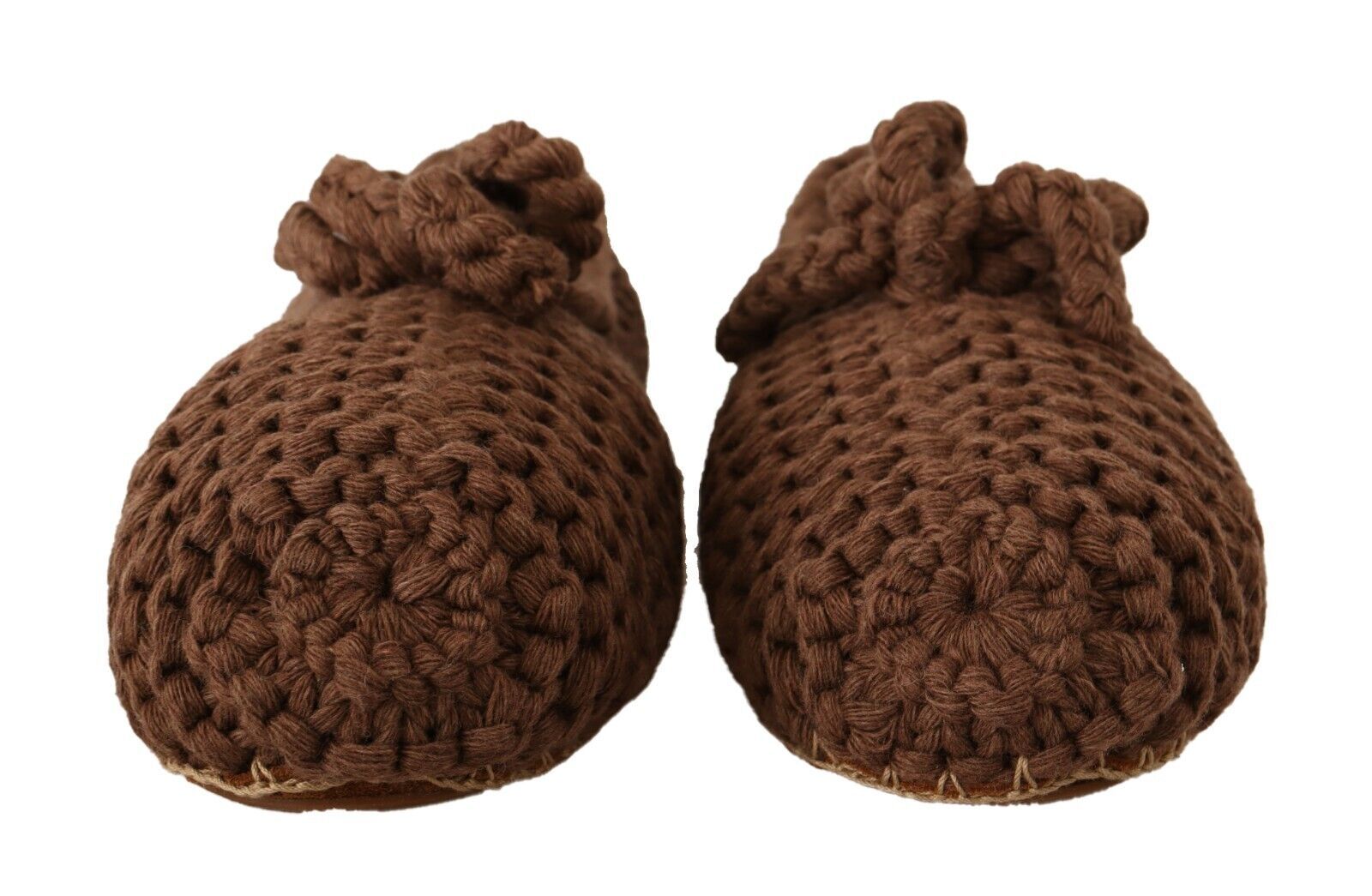 Dolce & Gabbana Brown Slip On Ballerina Flats Wool Knit Shoes LUNESCAPE