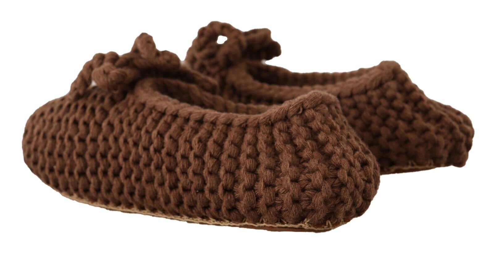 Dolce & Gabbana Brown Slip On Ballerina Flats Wool Knit Shoes LUNESCAPE