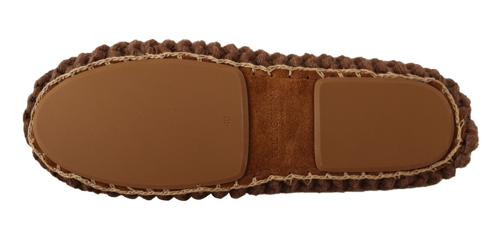 Dolce & Gabbana Brown Slip On Ballerina Flats Wool Knit Shoes LUNESCAPE