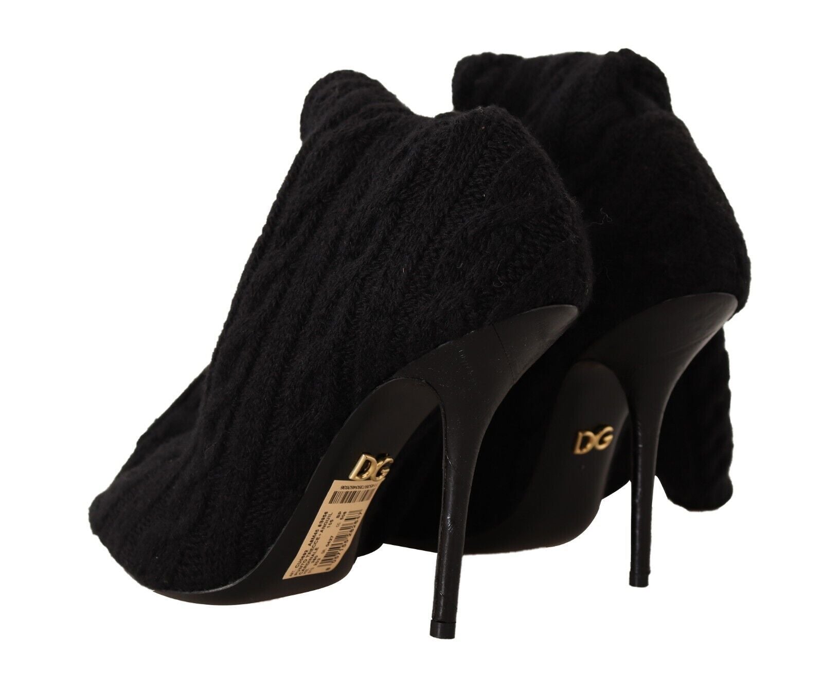 Dolce & Gabbana Black Stretch Socks Knee High Booties Shoes LUNESCAPE