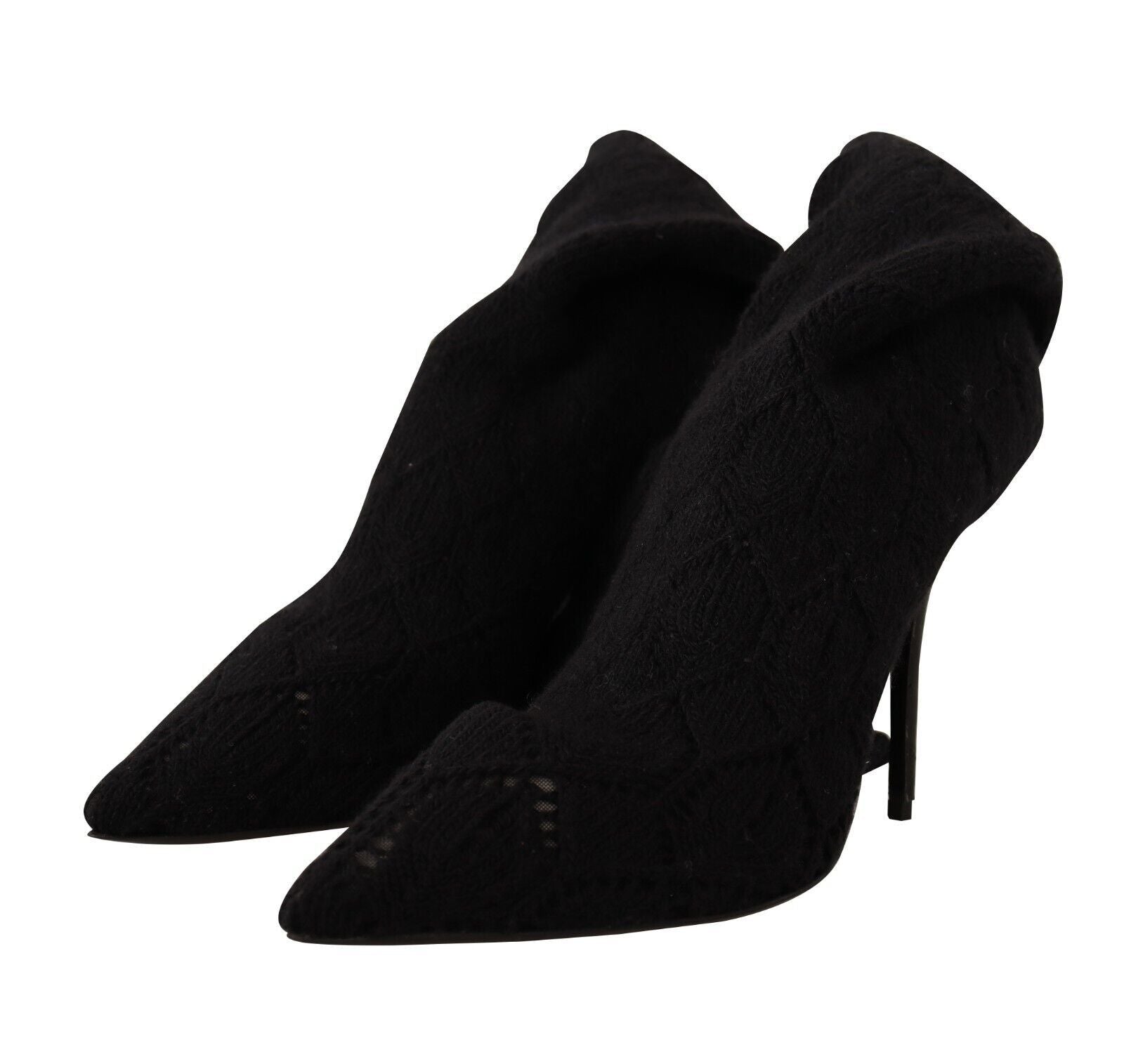Dolce & Gabbana Black Stretch Socks Knee High Booties Shoes LUNESCAPE