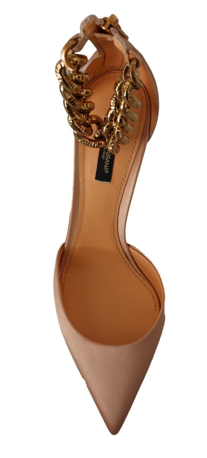 Dolce & Gabbana Beige Ankle Chain Strap High Heels Pumps Shoes LUNESCAPE