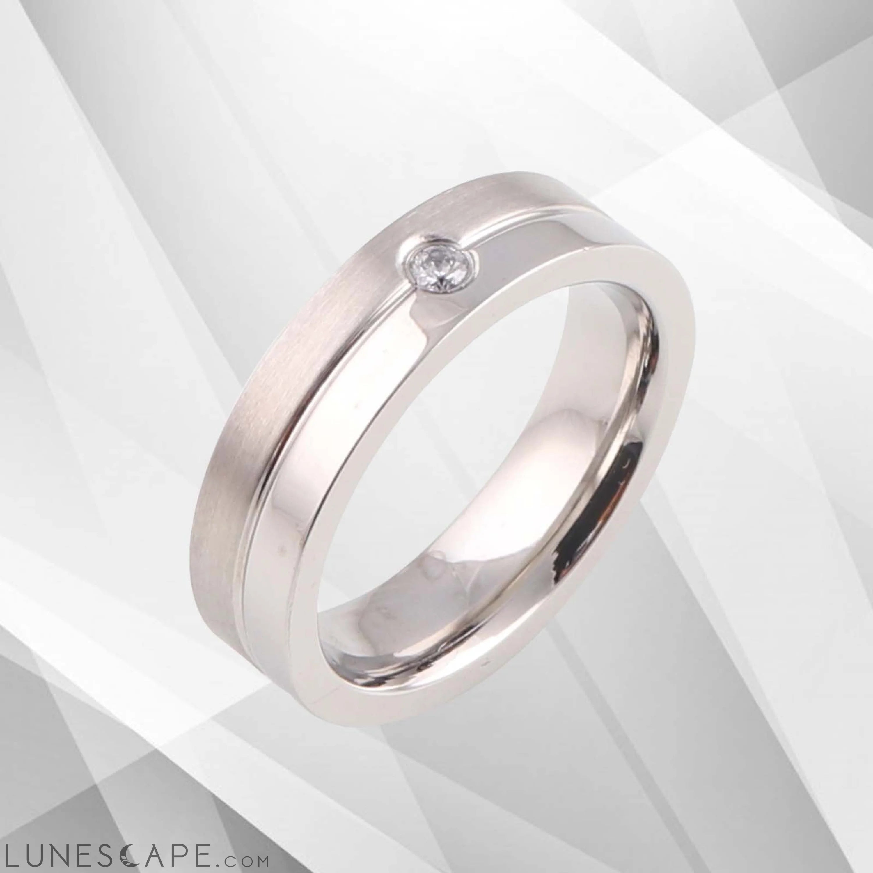 18Ct White Gold Over Engagement Band Ring 0.35Ct C Z Diamond Durable LUNESCAPE