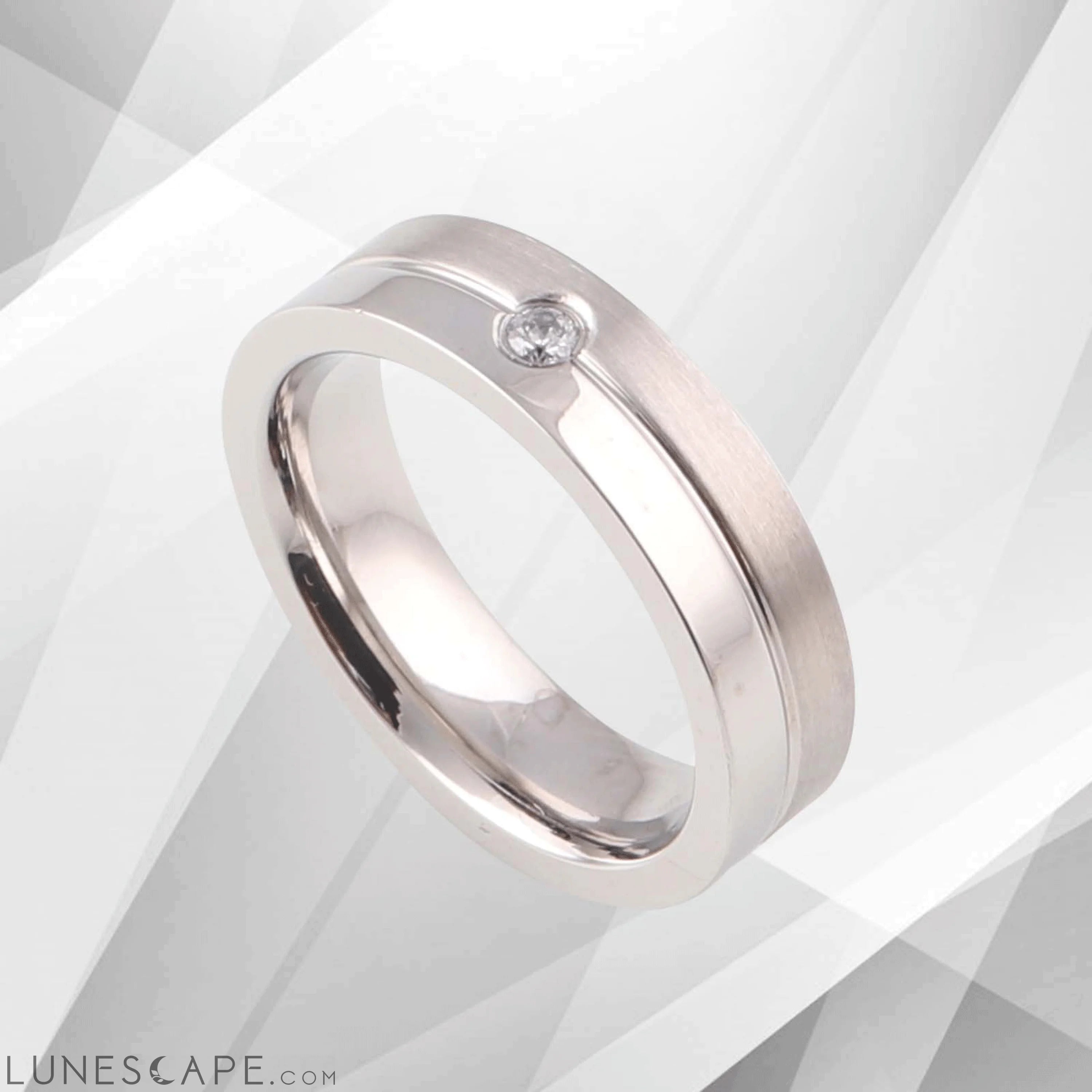 18Ct White Gold Over Engagement Band Ring 0.35Ct C Z Diamond Durable LUNESCAPE