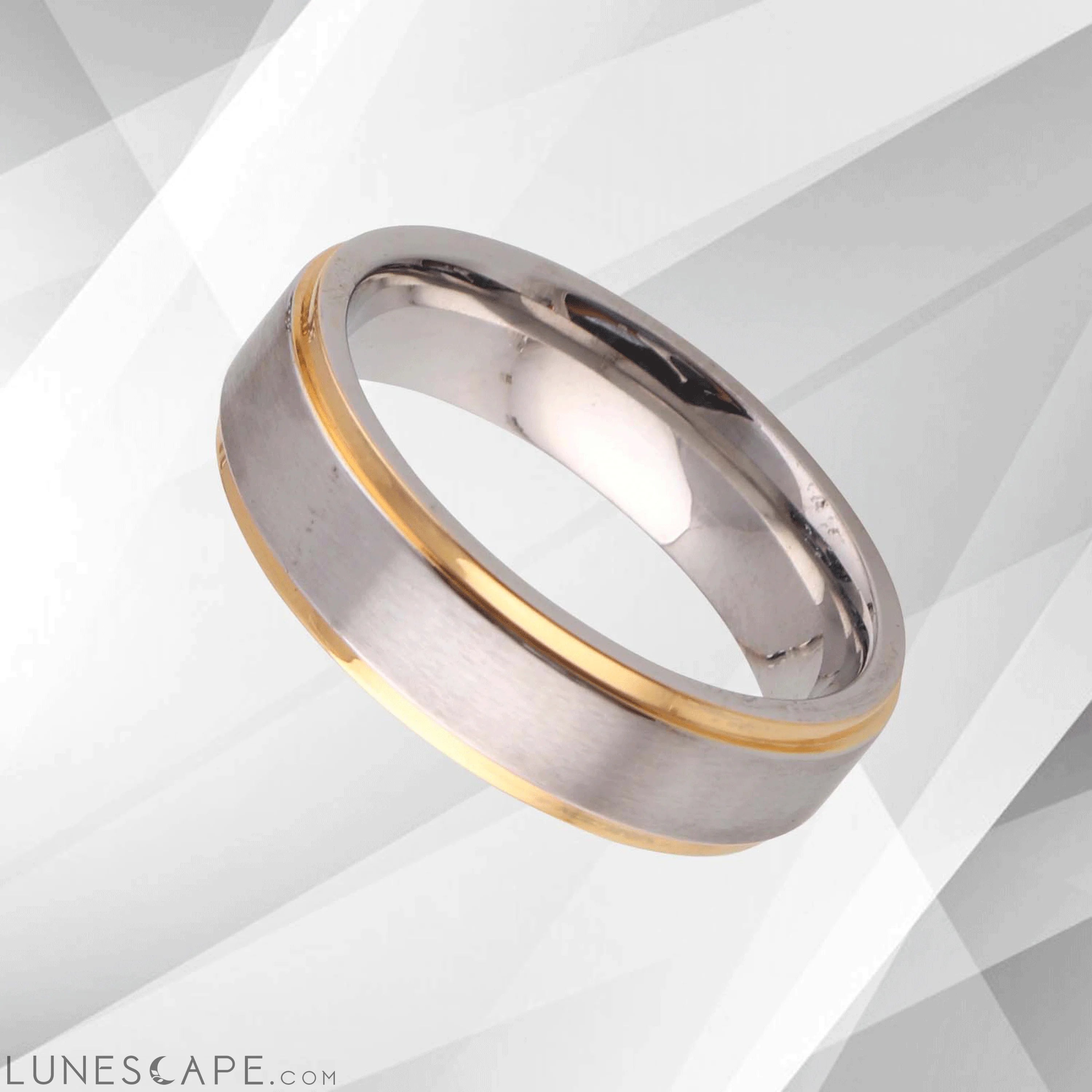 18Ct Yellow And White Gold Plating Tungsten Carbide Wedding Engagement LUNESCAPE