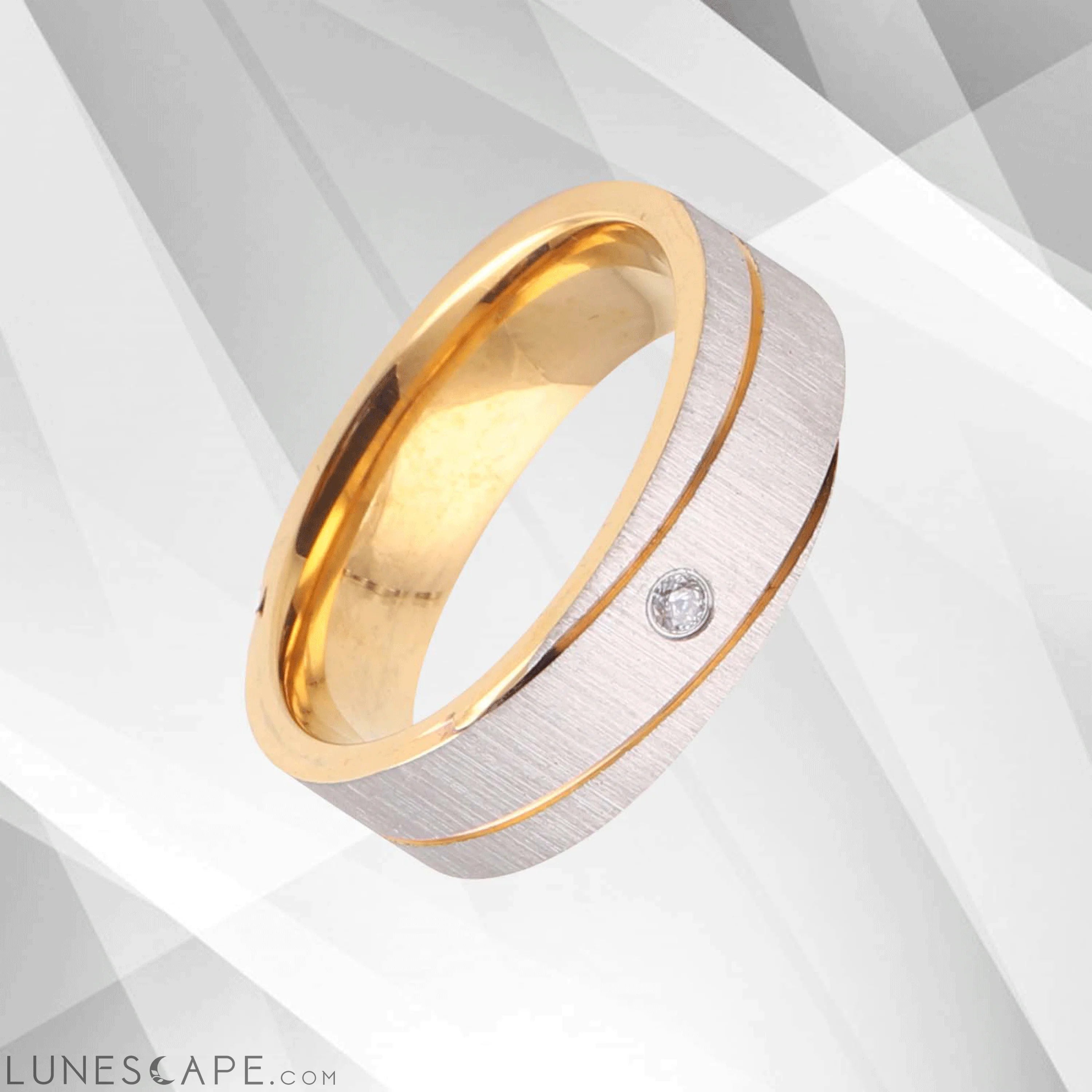 18Ct Yellow White Gold Over Titanium 0.35Ct C Z Diamond Wedding LUNESCAPE