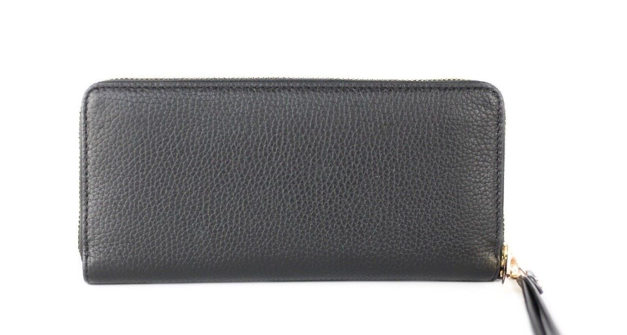 Michael Kors Jet Set Travel Large Black Pebble Leather Continental Wrist Wallet LUNESCAPE