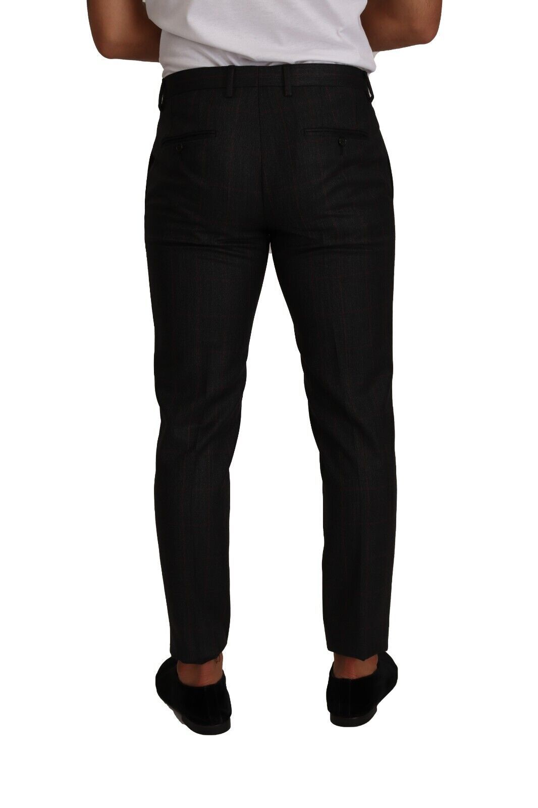 Dolce & Gabbana Gray Check Wool Formal Trouser Dress Pants LUNESCAPE