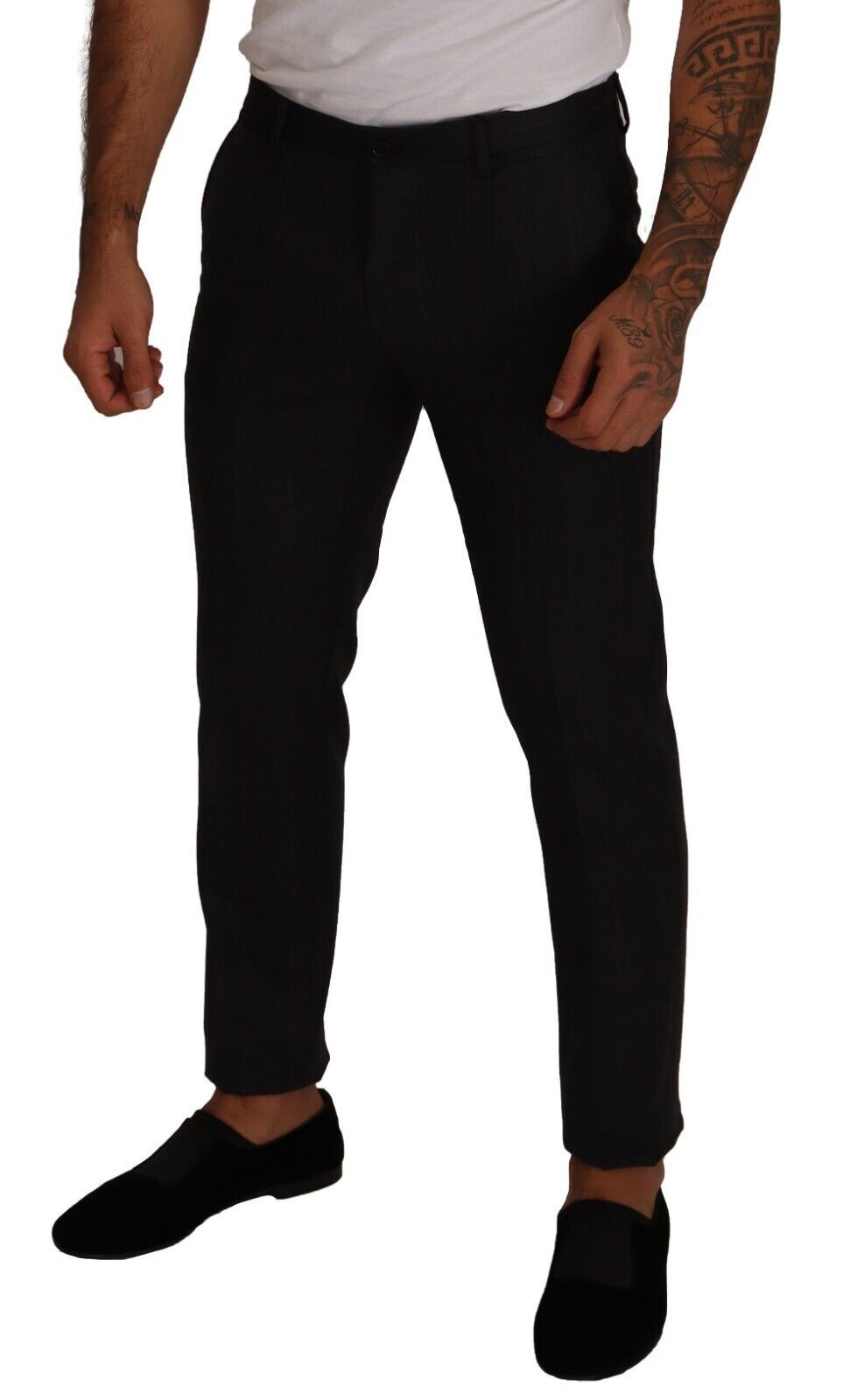 Dolce & Gabbana Gray Check Wool Formal Trouser Dress Pants LUNESCAPE
