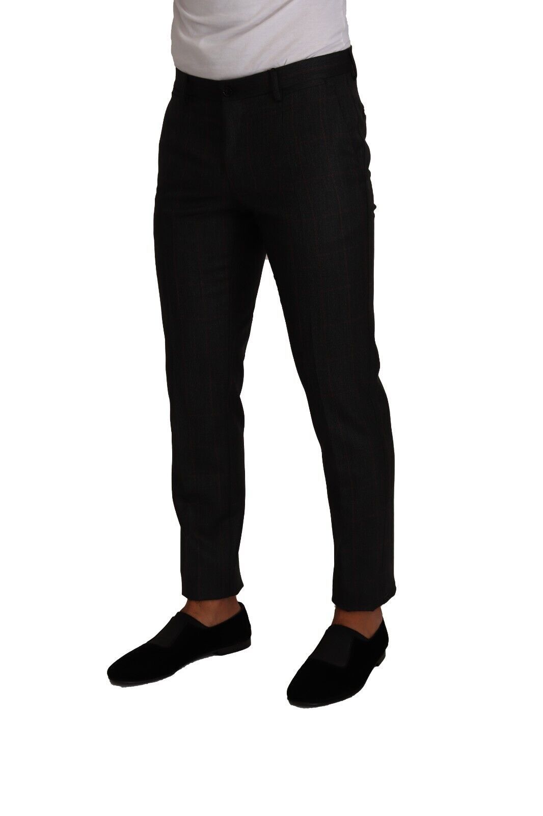 Dolce & Gabbana Gray Check Wool Formal Trouser Dress Pants LUNESCAPE
