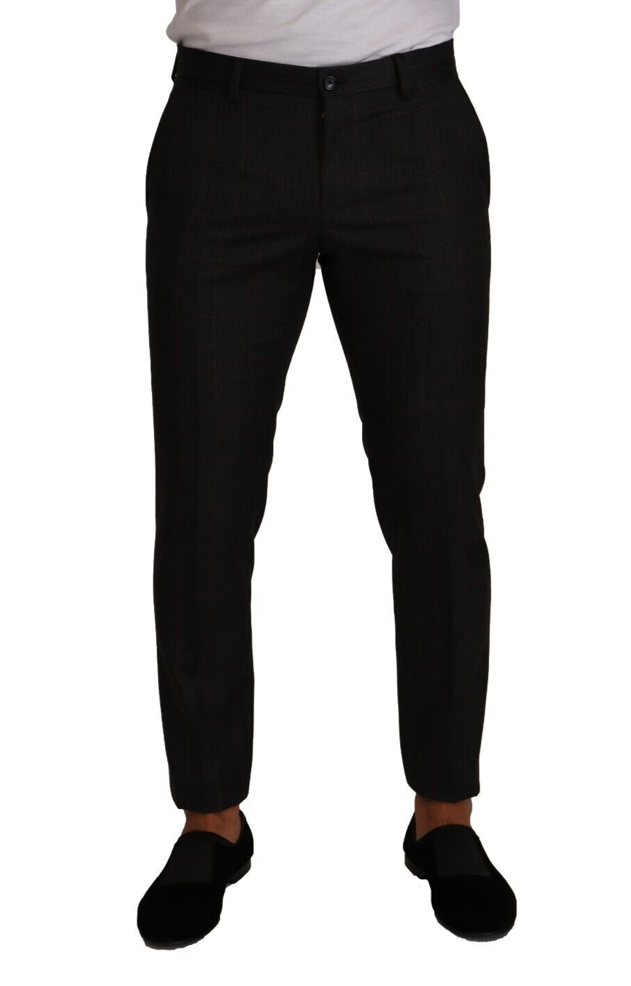Dolce & Gabbana Gray Check Wool Formal Trouser Dress Pants LUNESCAPE