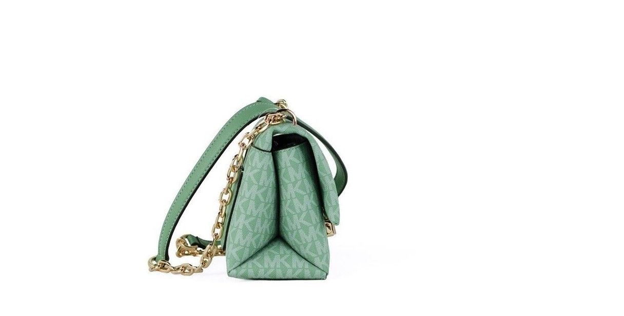 Michael Kors Cece Small Sea Green Signature Convertible Flap Crossbody Bag LUNESCAPE