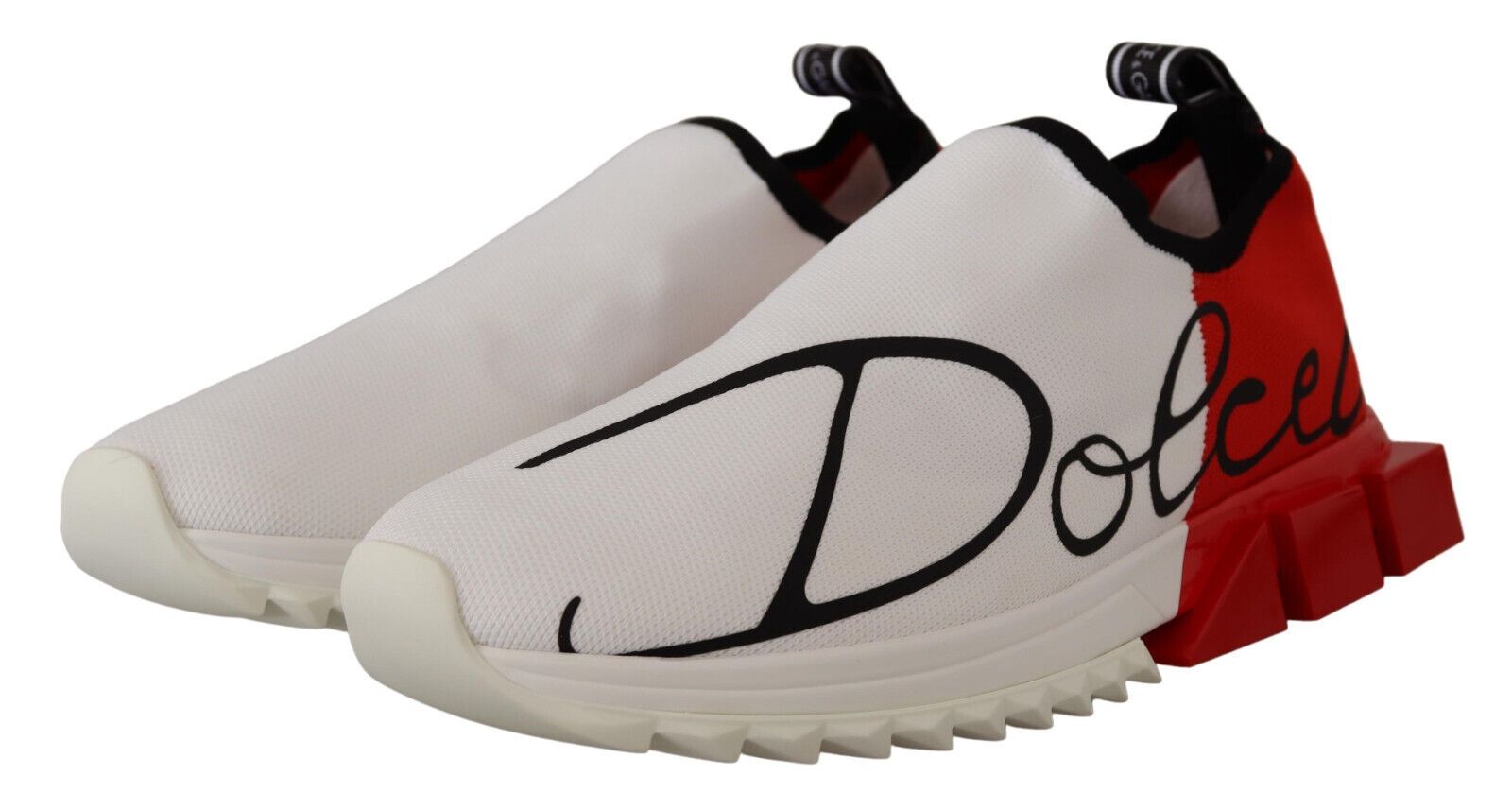 Dolce & Gabbana White Red Sorrento Sandals Sneakers LUNESCAPE