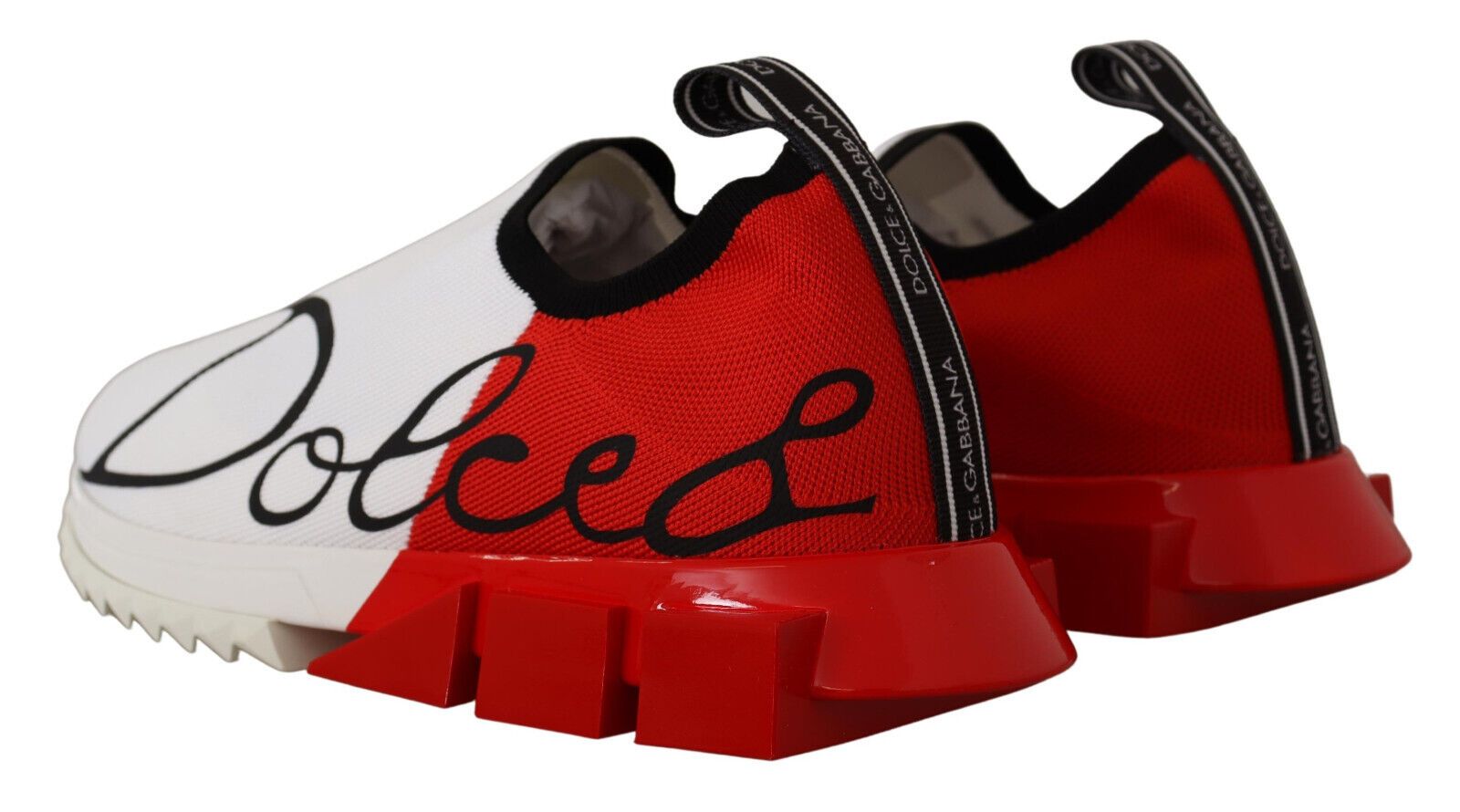 Dolce & Gabbana White Red Sorrento Sandals Sneakers LUNESCAPE