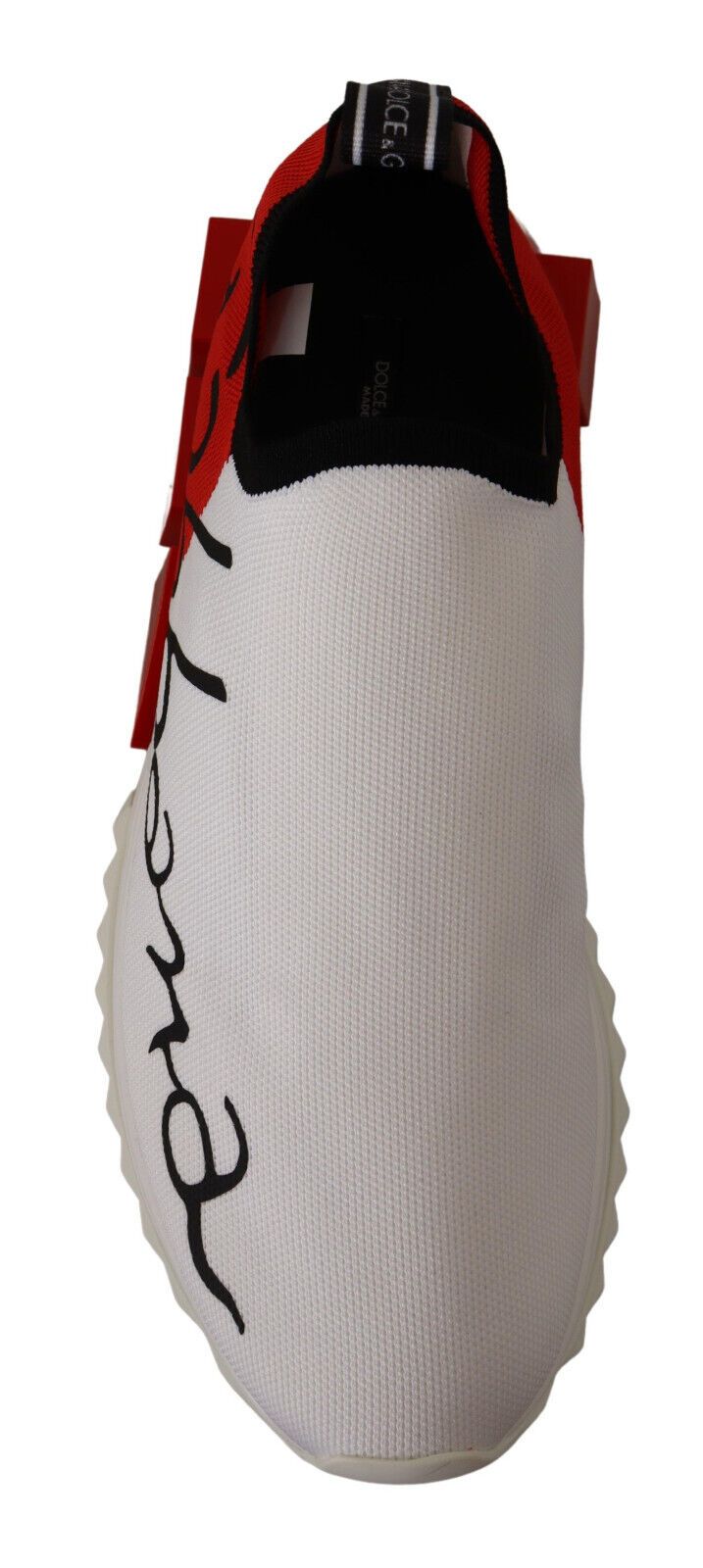 Dolce & Gabbana White Red Sorrento Sandals Sneakers LUNESCAPE