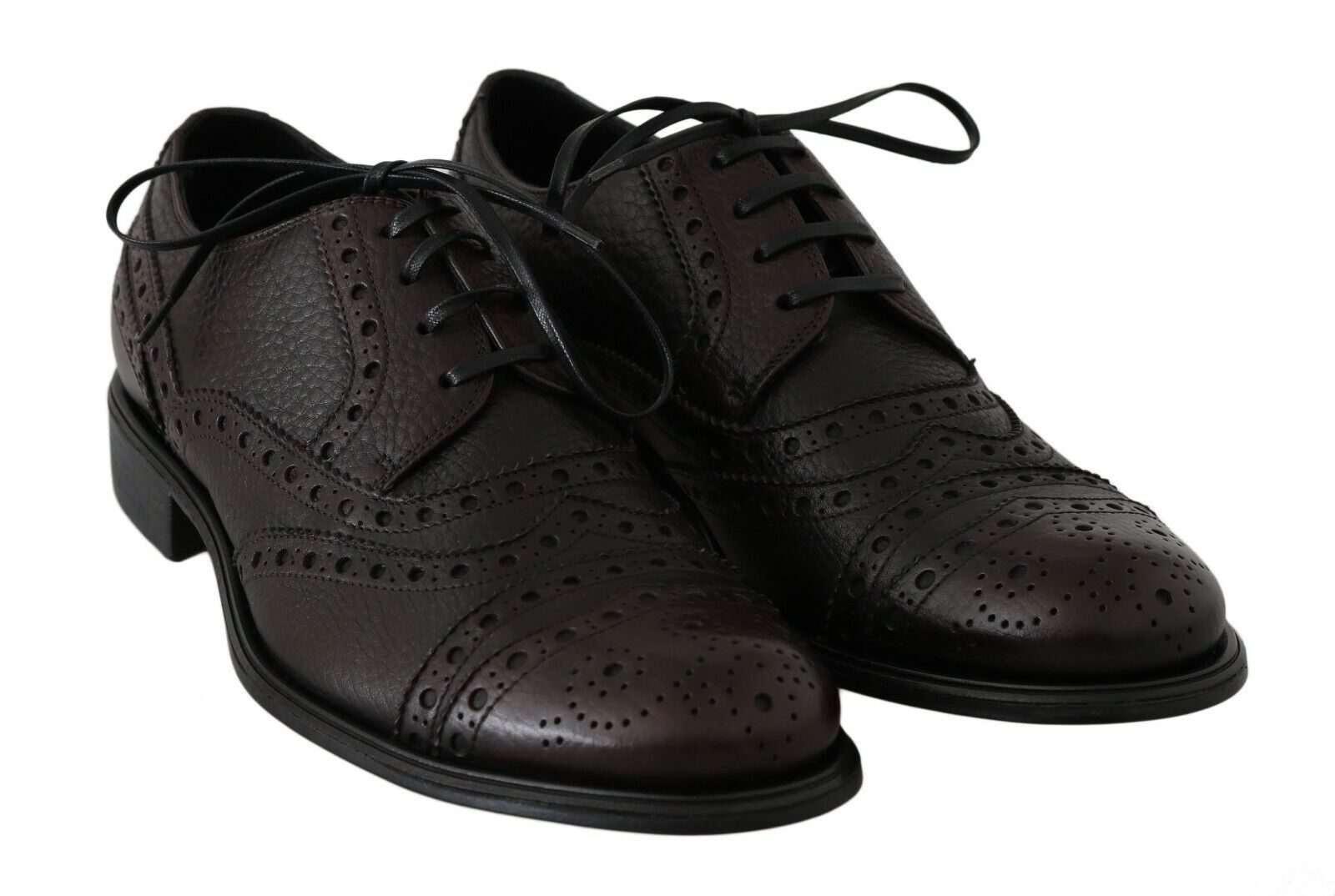 Dolce & Gabbana Brown Leather Wingtip Derby Formal Shoes LUNESCAPE