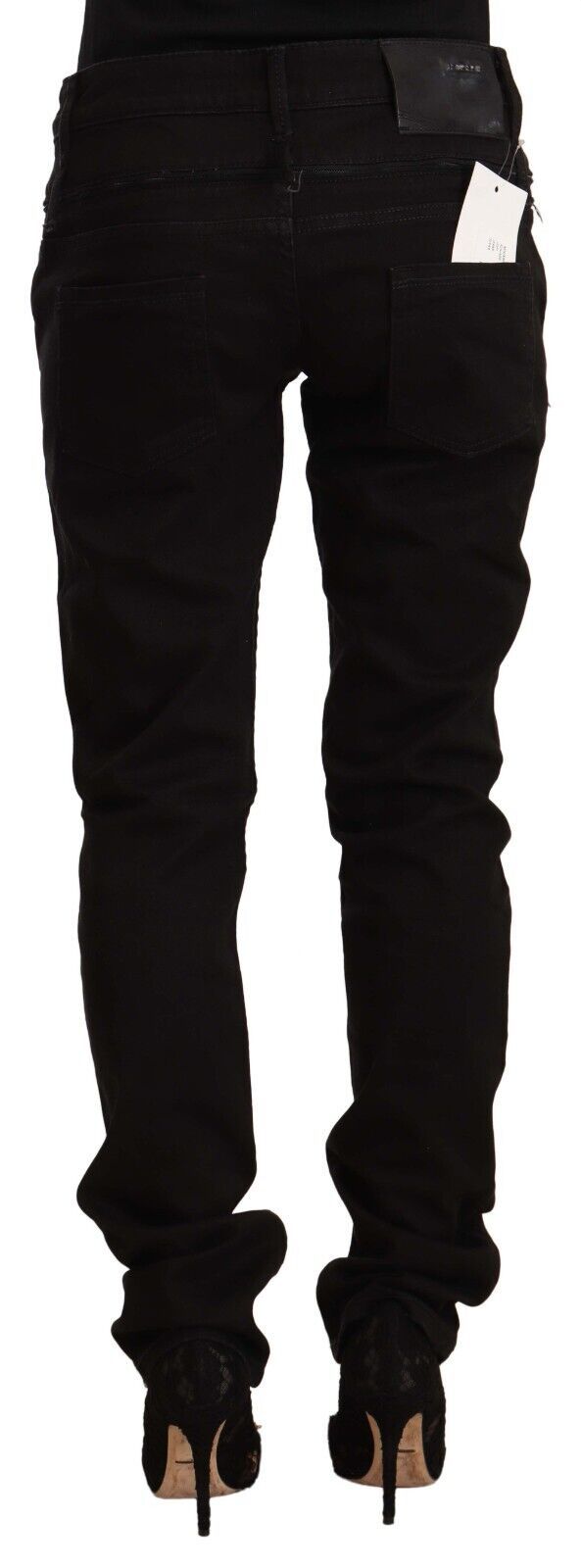 Acht Black Low Waist Cotton Stretch Denim Skinny Jeans LUNESCAPE