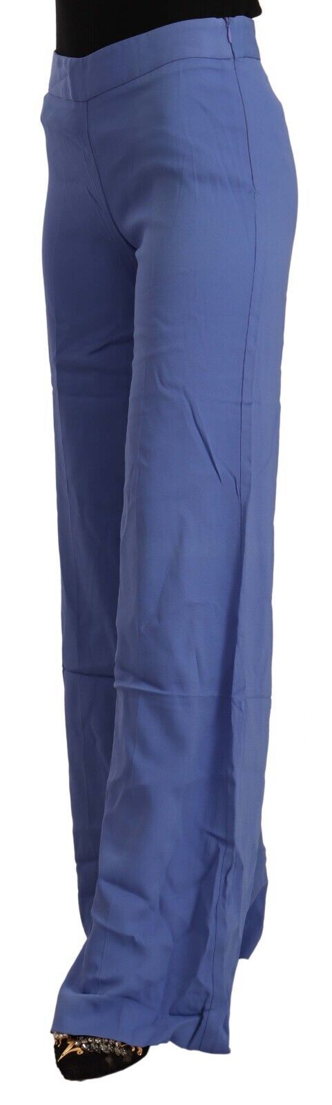 P.A.R.O.S.H. Blue High Waist Straight Wide Leg Pants LUNESCAPE