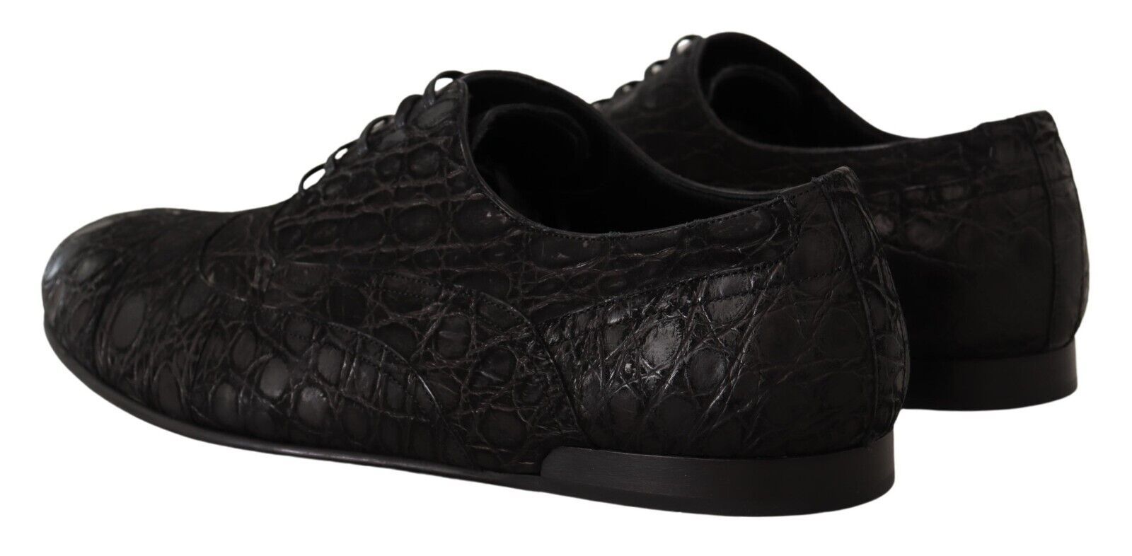 Dolce & Gabbana Black Caiman Leather Mens Oxford Shoes LUNESCAPE