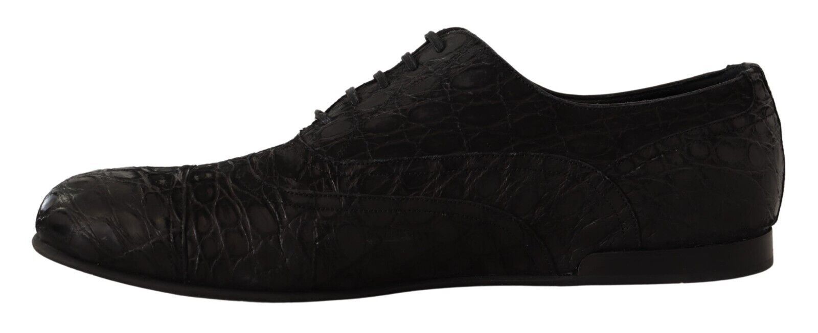 Dolce & Gabbana Black Caiman Leather Mens Oxford Shoes LUNESCAPE
