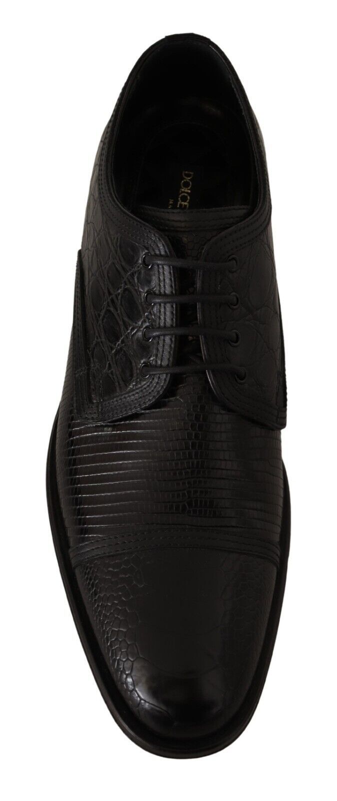 Dolce & Gabbana Black Exotic Leather Lace Up Formal Derby Shoes LUNESCAPE