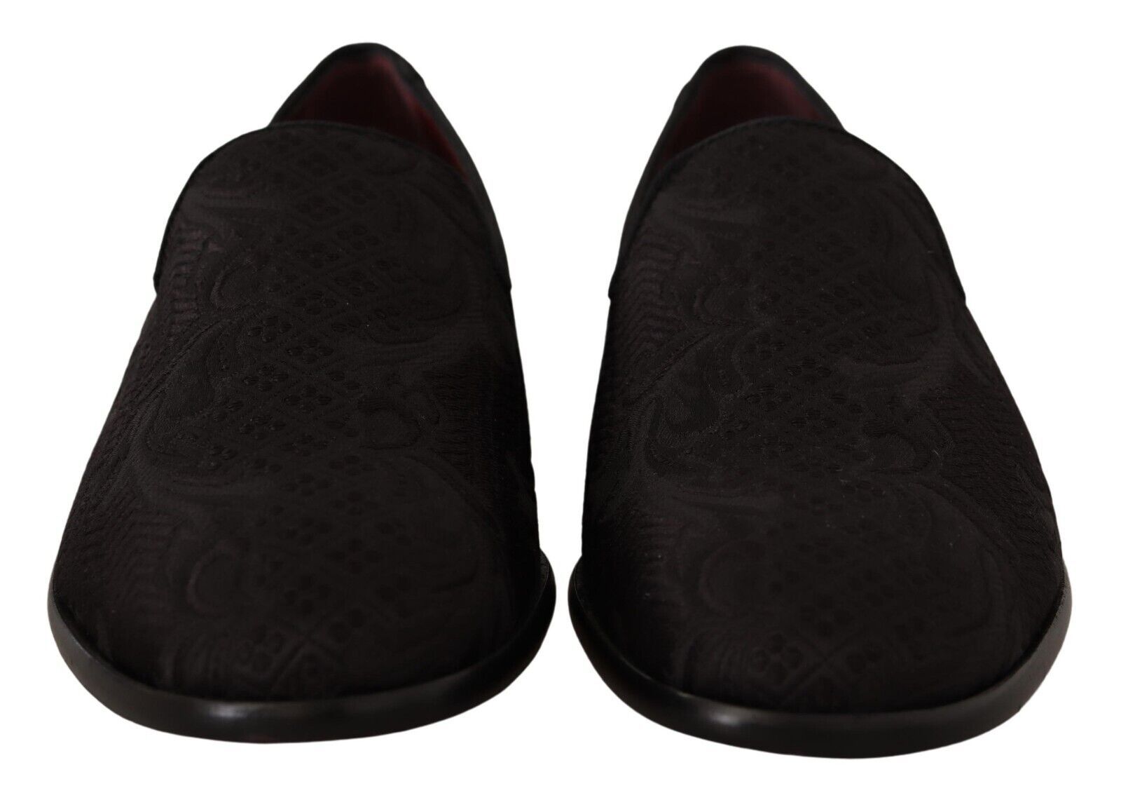 Dolce & Gabbana Black Floral Brocade Slippers Loafers Shoes LUNESCAPE
