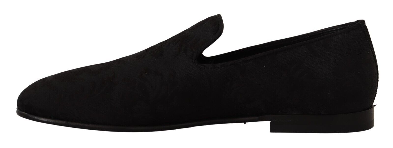 Dolce & Gabbana Black Jacquard Slippers Flats Loafers Shoes LUNESCAPE