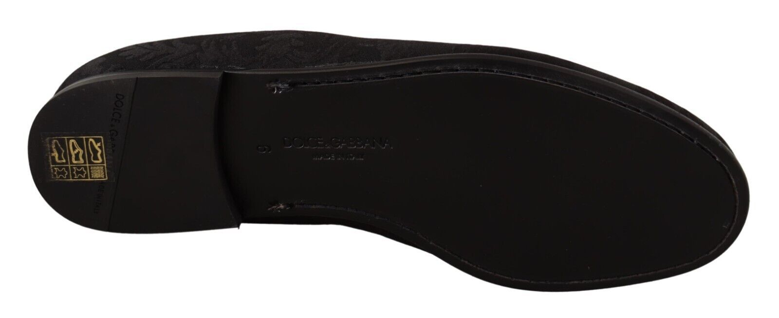 Dolce & Gabbana Black Jacquard Slippers Flats Loafers Shoes LUNESCAPE