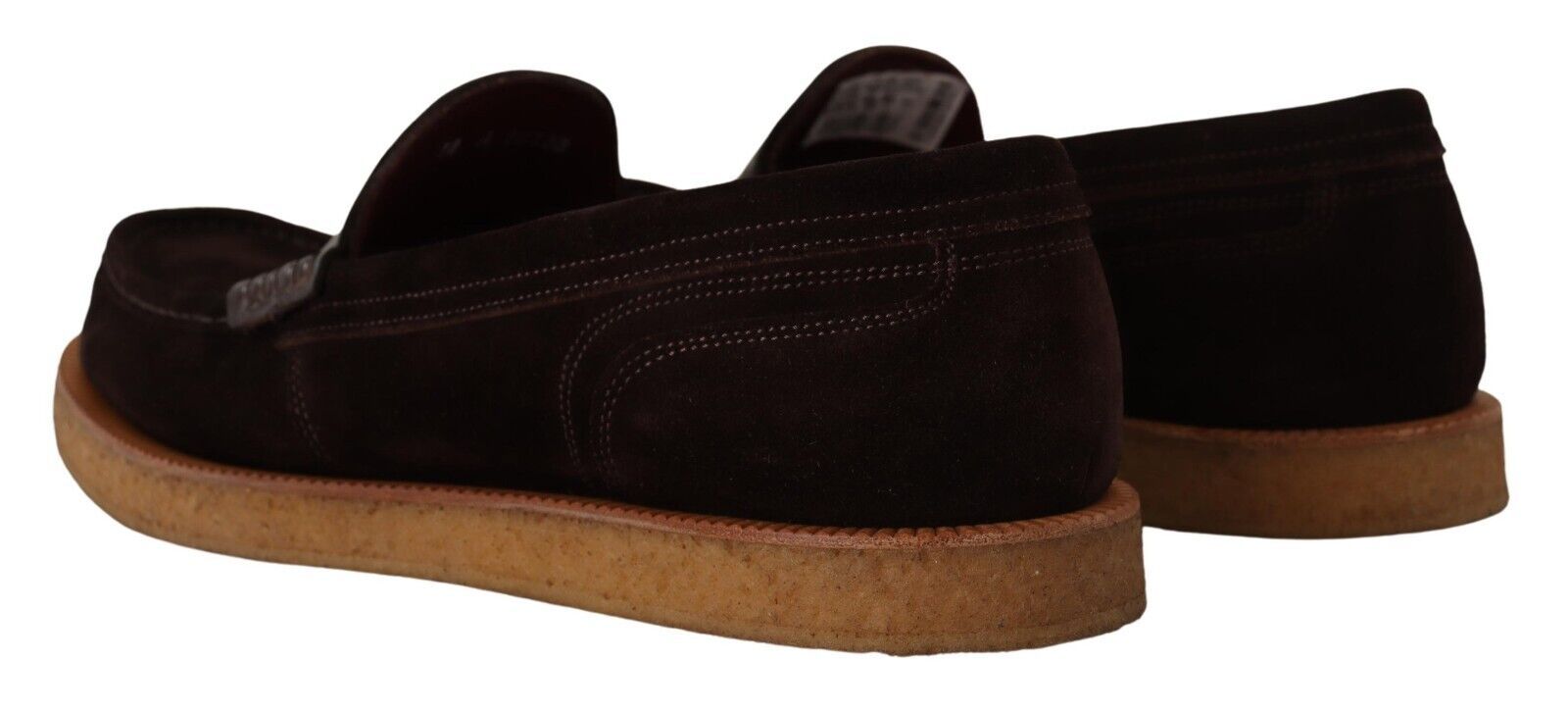 Dolce & Gabbana Brown Suede Leather Slip On Moccasin