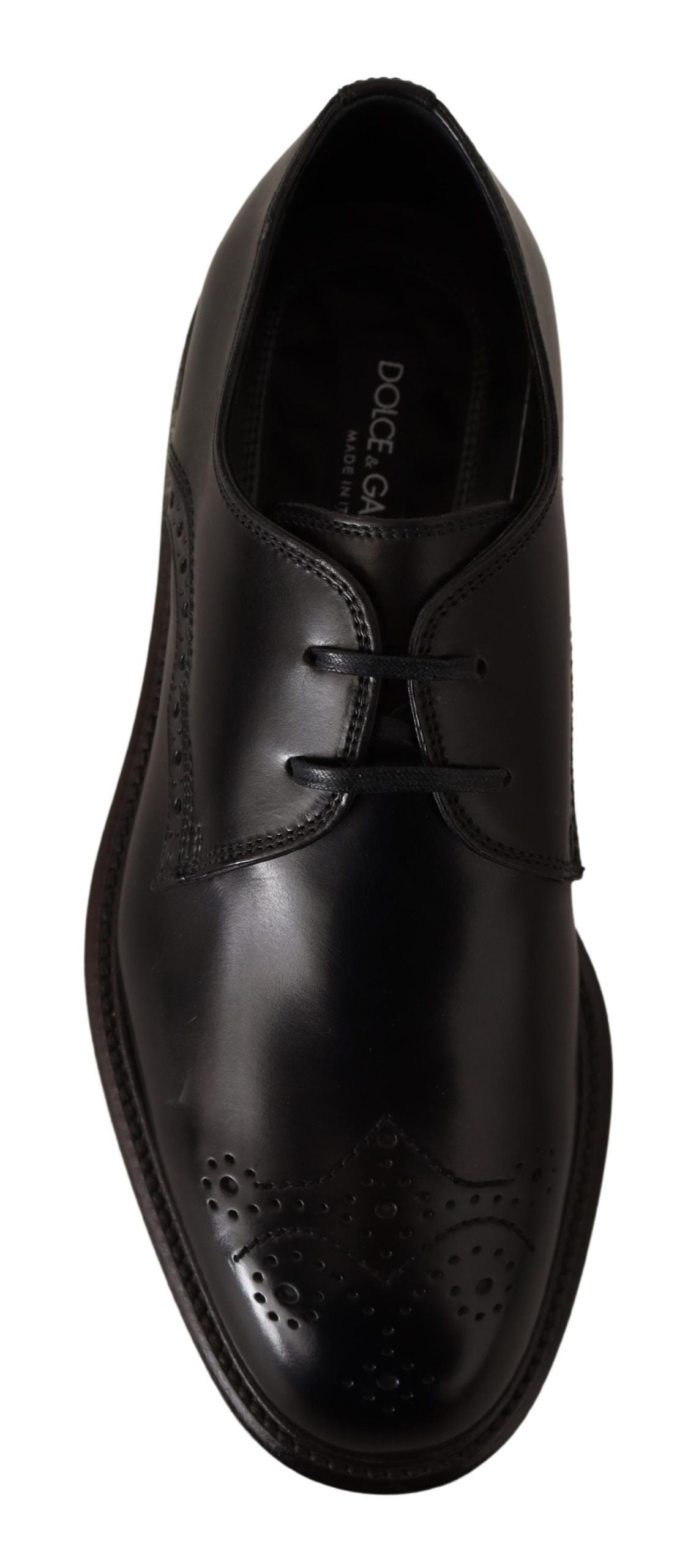 Dolce & Gabbana Black Leather Dress Formal Derby Shoes LUNESCAPE
