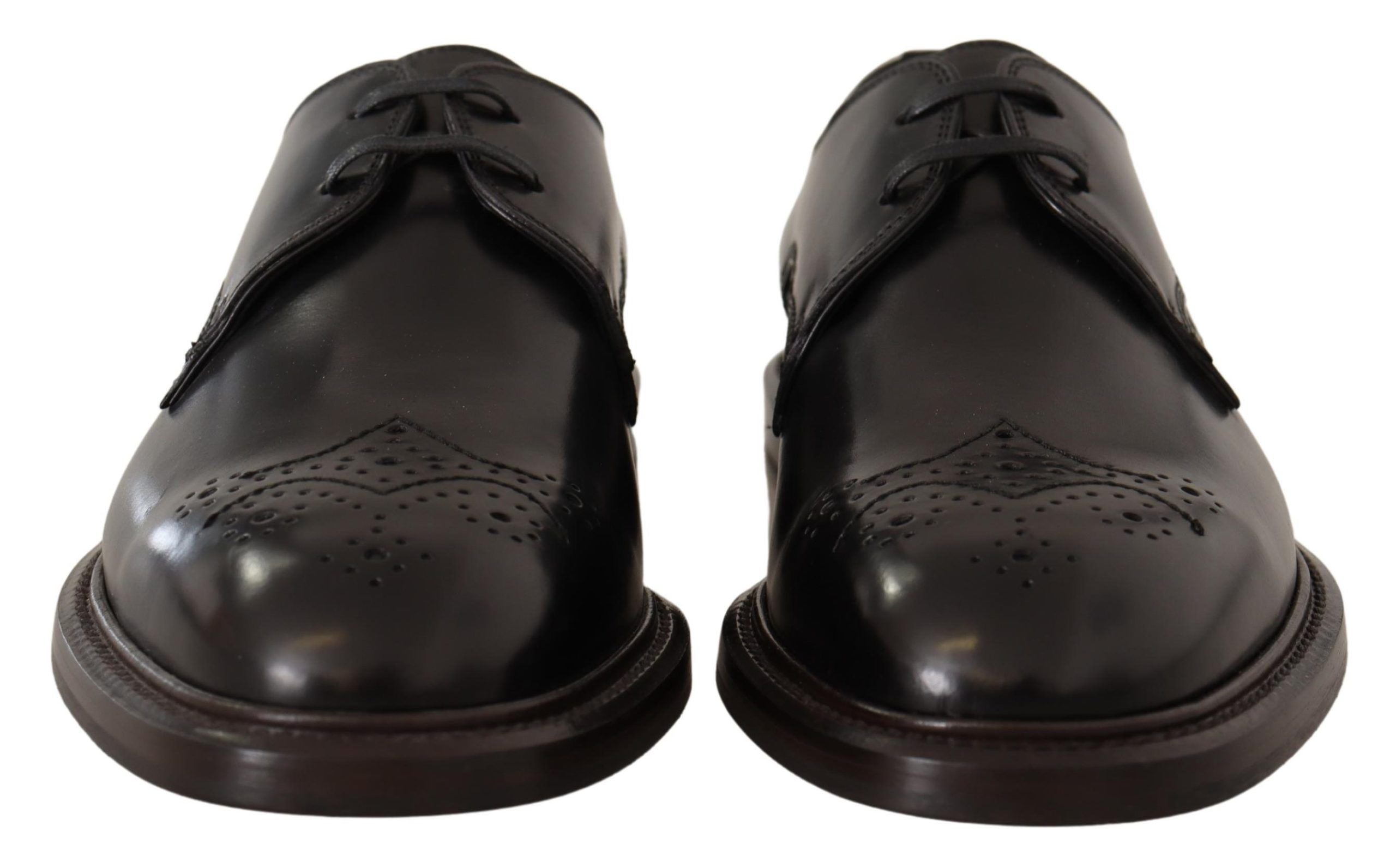 Dolce & Gabbana Black Leather Dress Formal Derby Shoes LUNESCAPE
