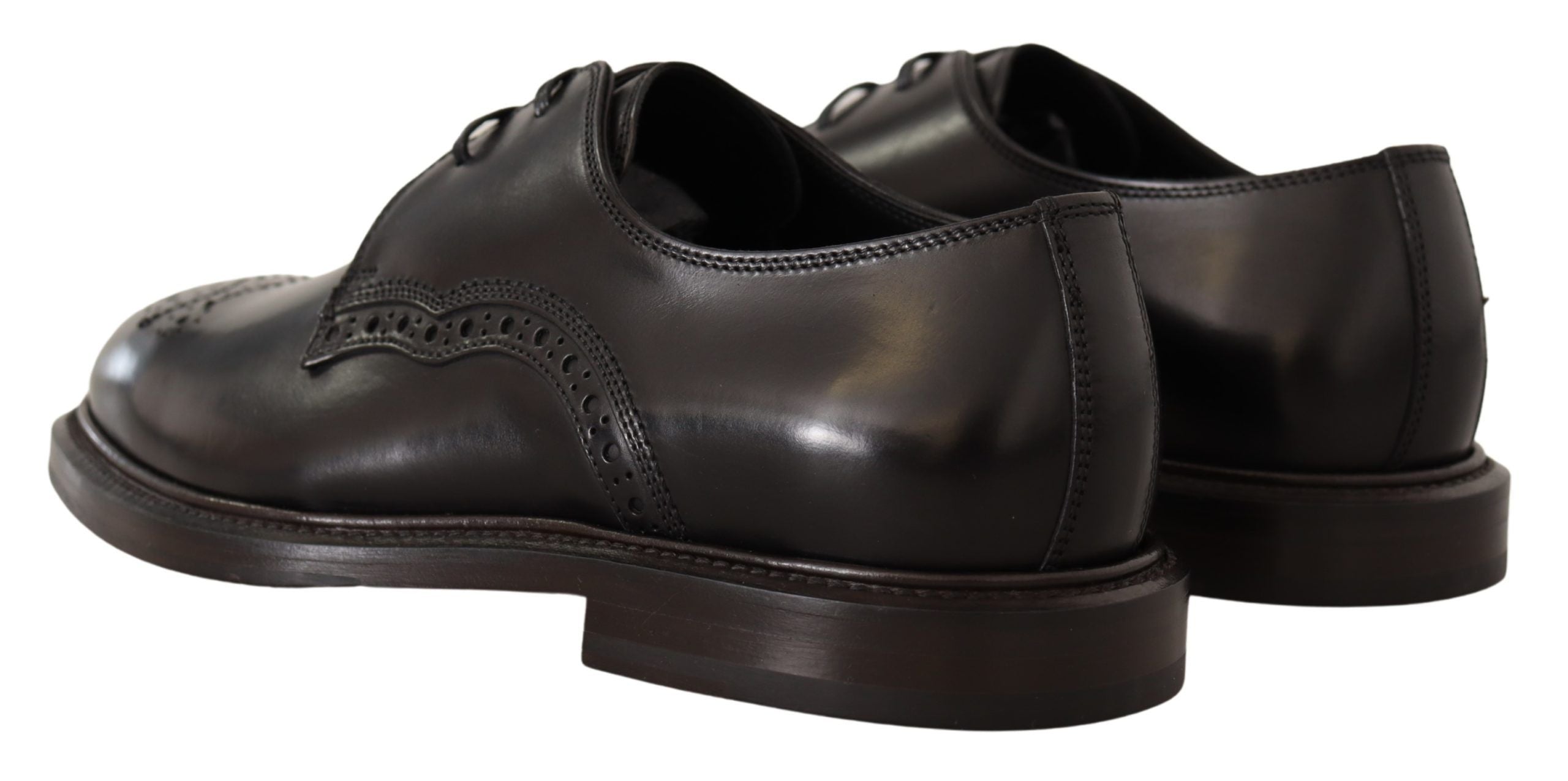 Dolce & Gabbana Black Leather Dress Formal Derby Shoes LUNESCAPE