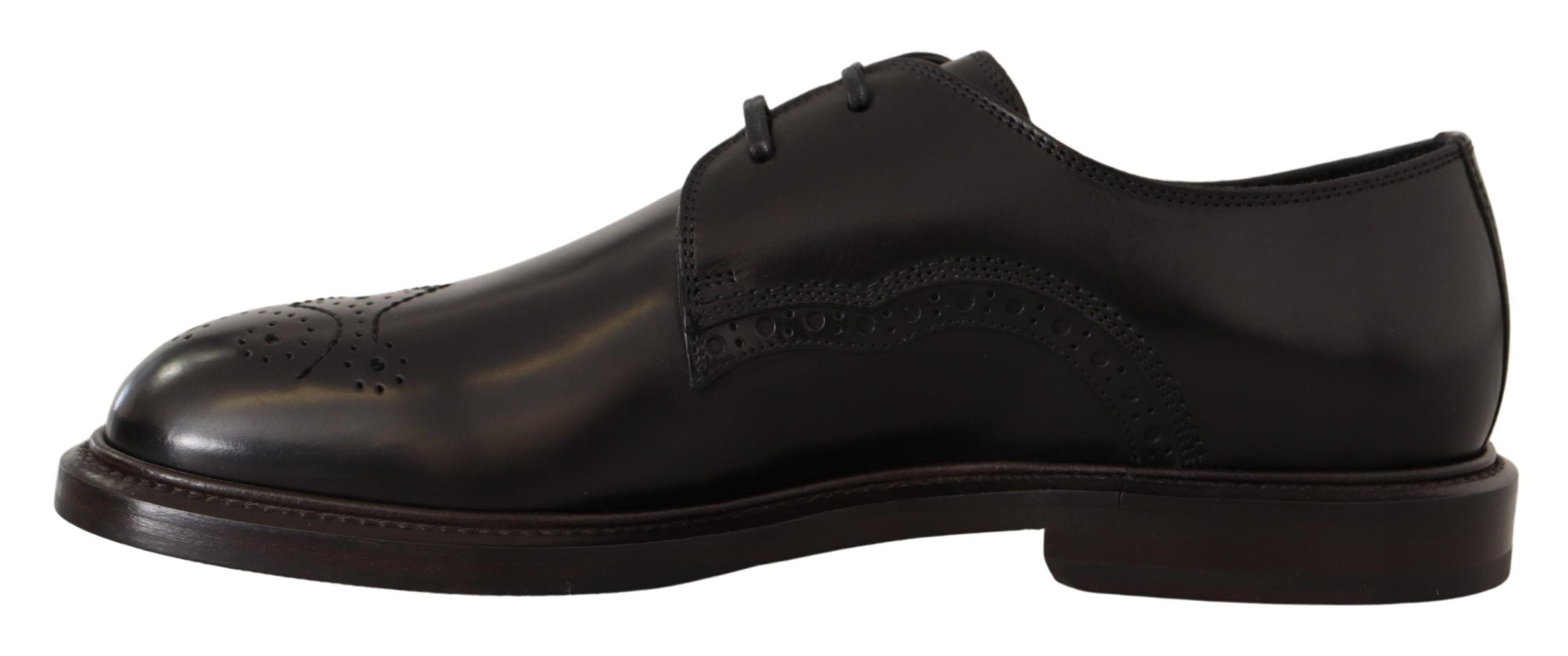 Dolce & Gabbana Black Leather Dress Formal Derby Shoes LUNESCAPE